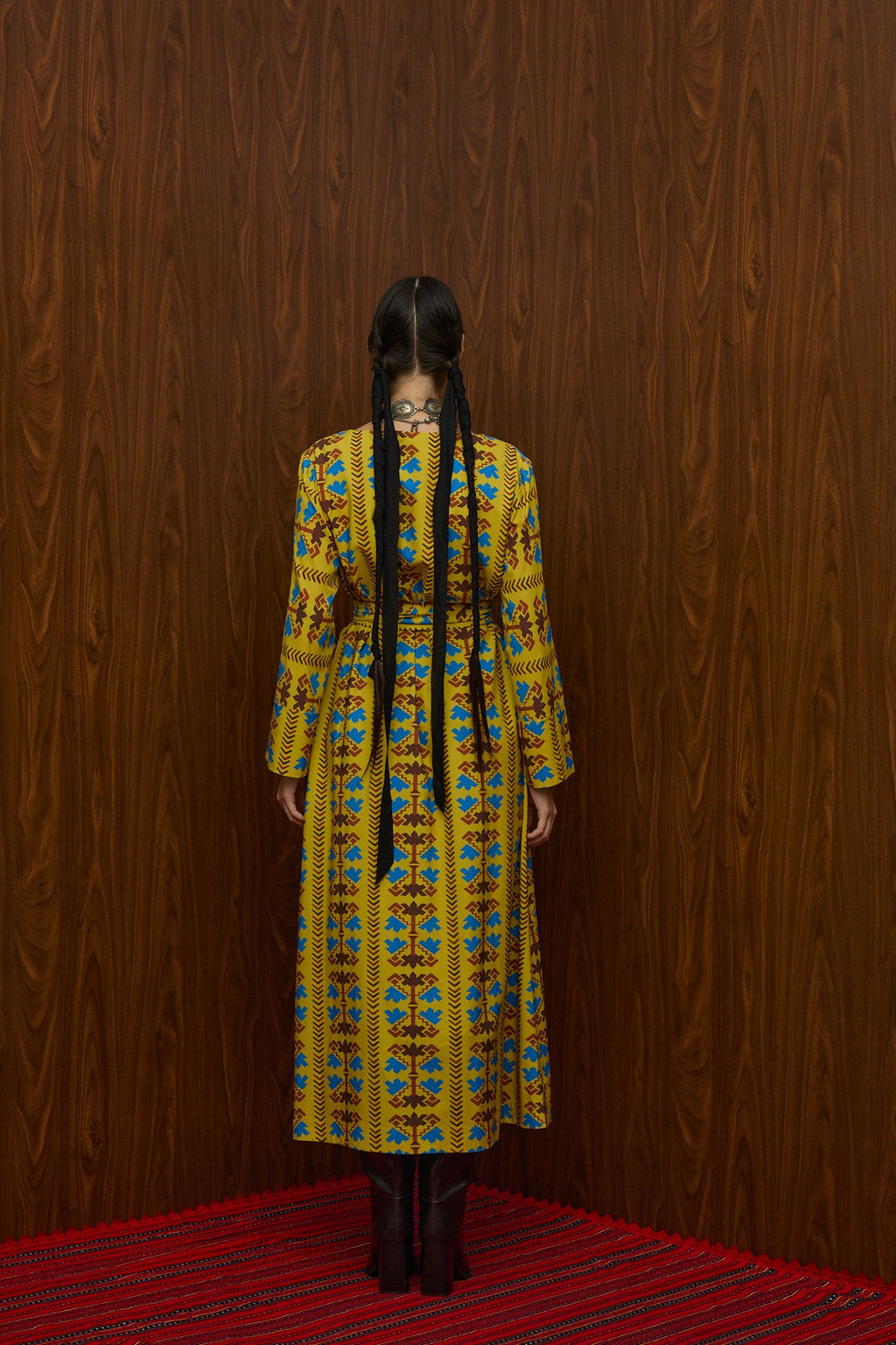 DROUGA MAXI DRESS (KOUROUNES MUSTARD PRINT)