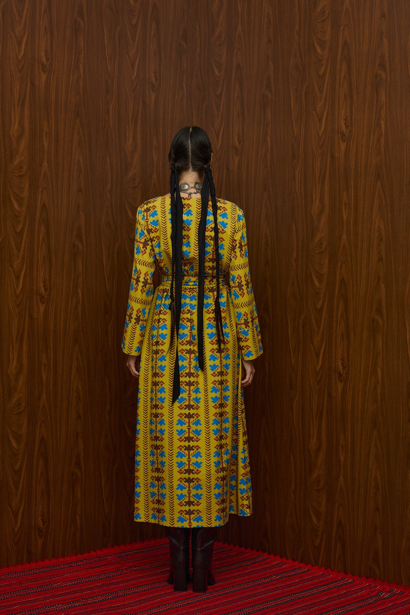 DROUGA MAXI DRESS (KOUROUNES MUSTARD PRINT)