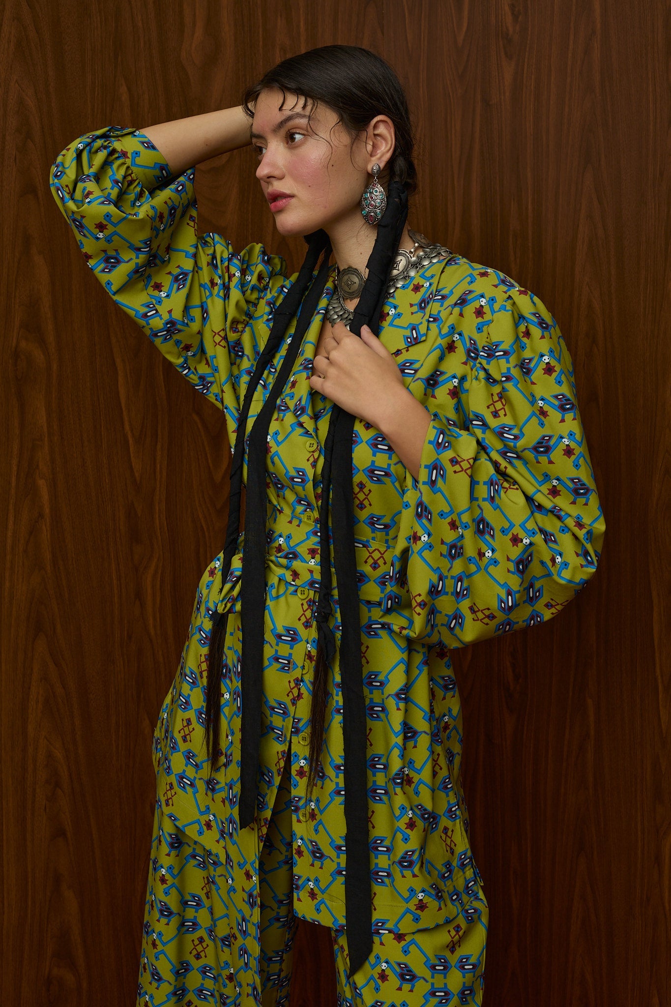 BERDES SHIRT (ALOGON GREEN PRINT)