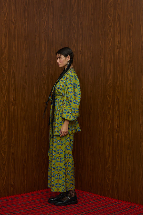 ACHELOOS PANTS (ALOGON GREEN PRINT)