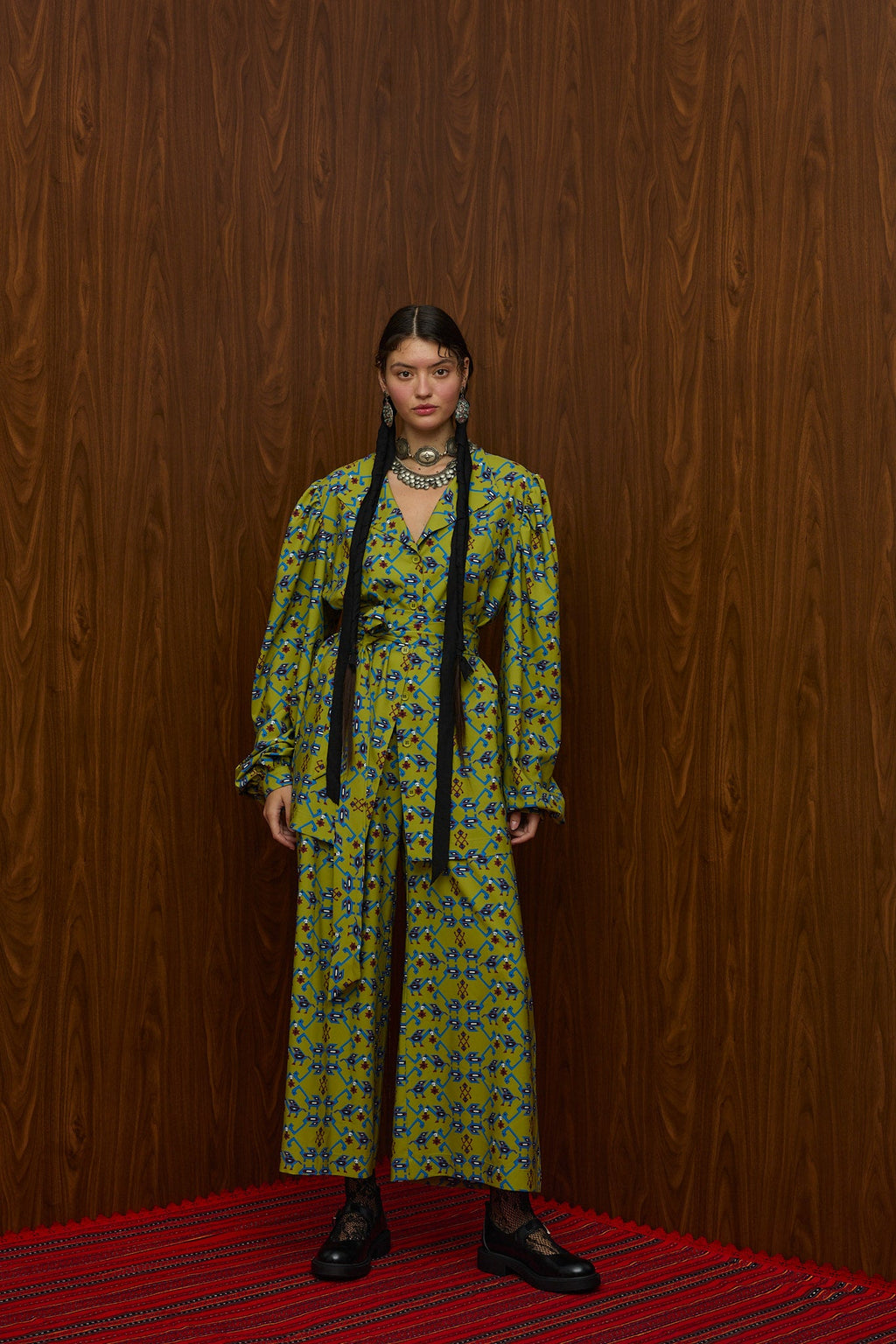 ACHELOOS PANTS (ALOGON GREEN PRINT)