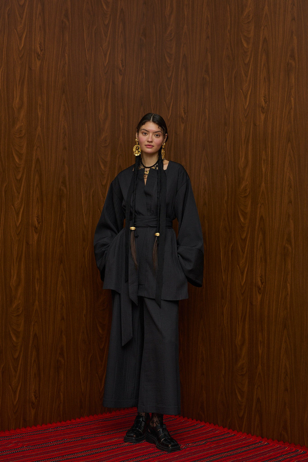 HRAMI KIMONO (BLACK PLISSE)