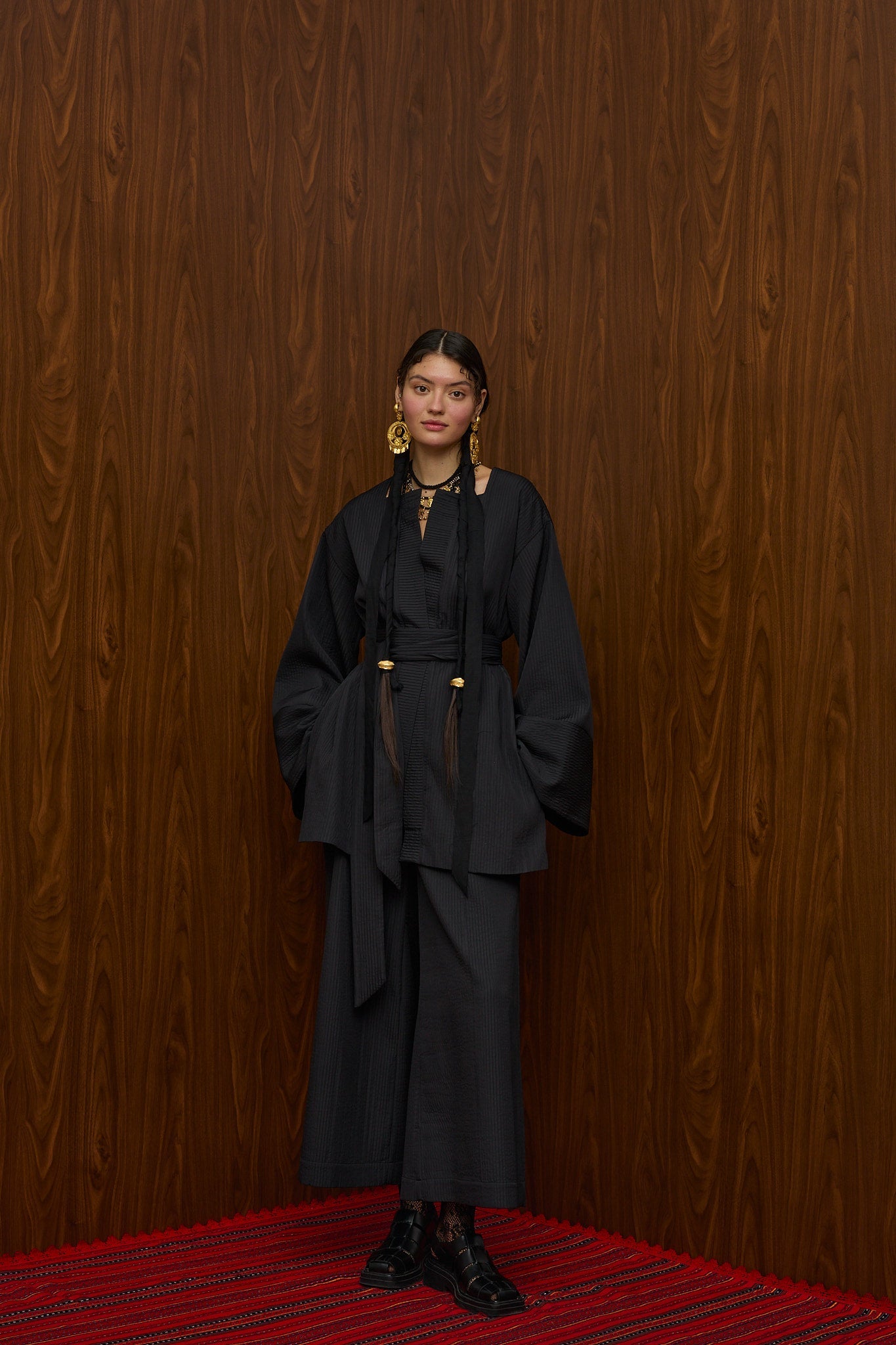 HRAMI KIMONO (BLACK PLISSE)