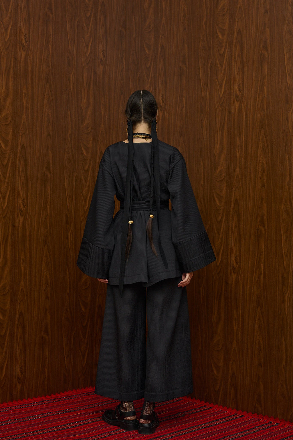 HRAMI KIMONO (BLACK PLISSE)
