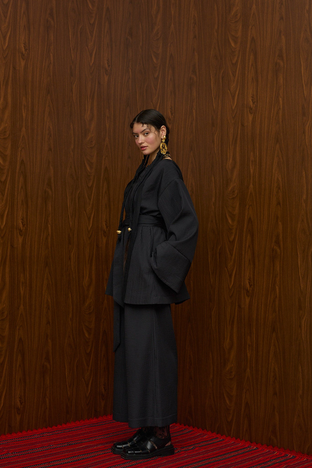 HRAMI KIMONO (BLACK PLISSE)