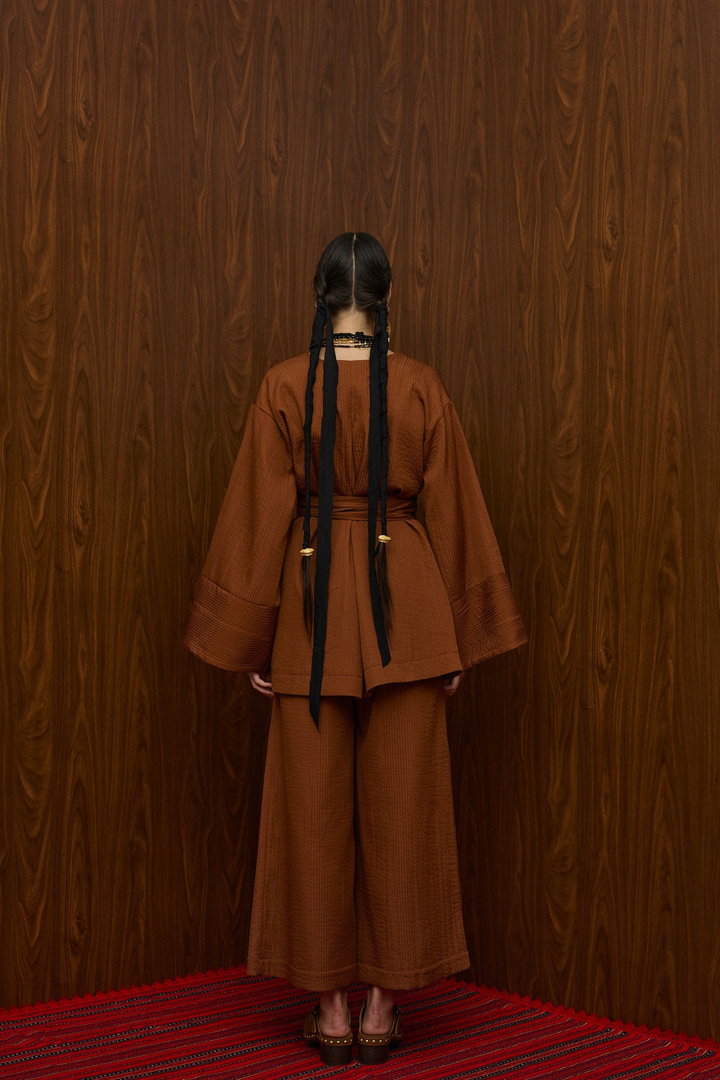 HRAMI KIMONO (BROWN PLISSE)