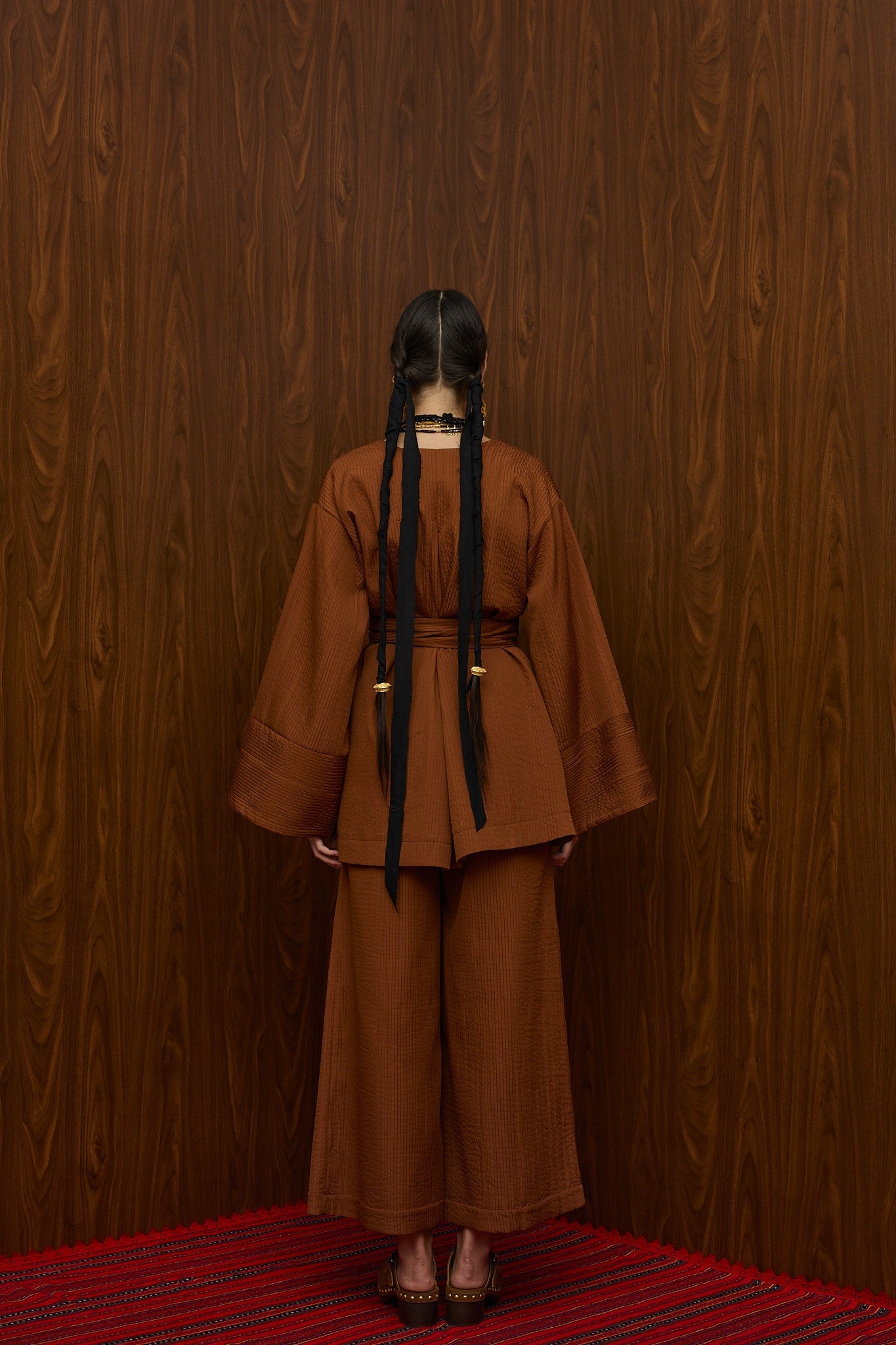 HRAMI KIMONO (BROWN PLISSE)