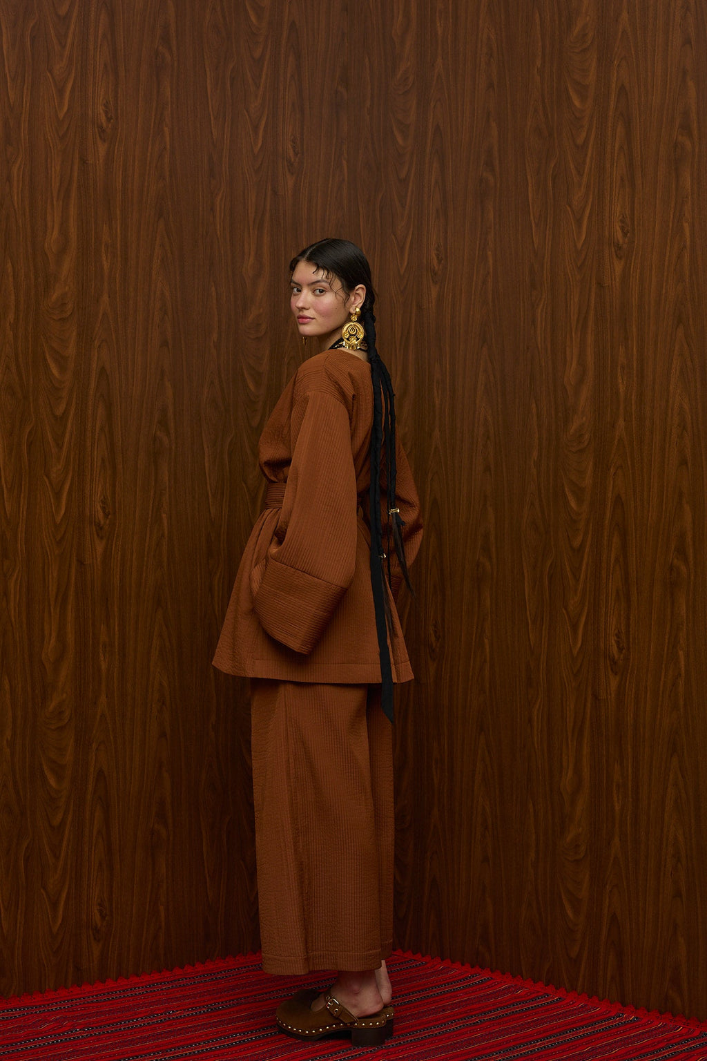 HRAMI KIMONO (BROWN PLISSE)