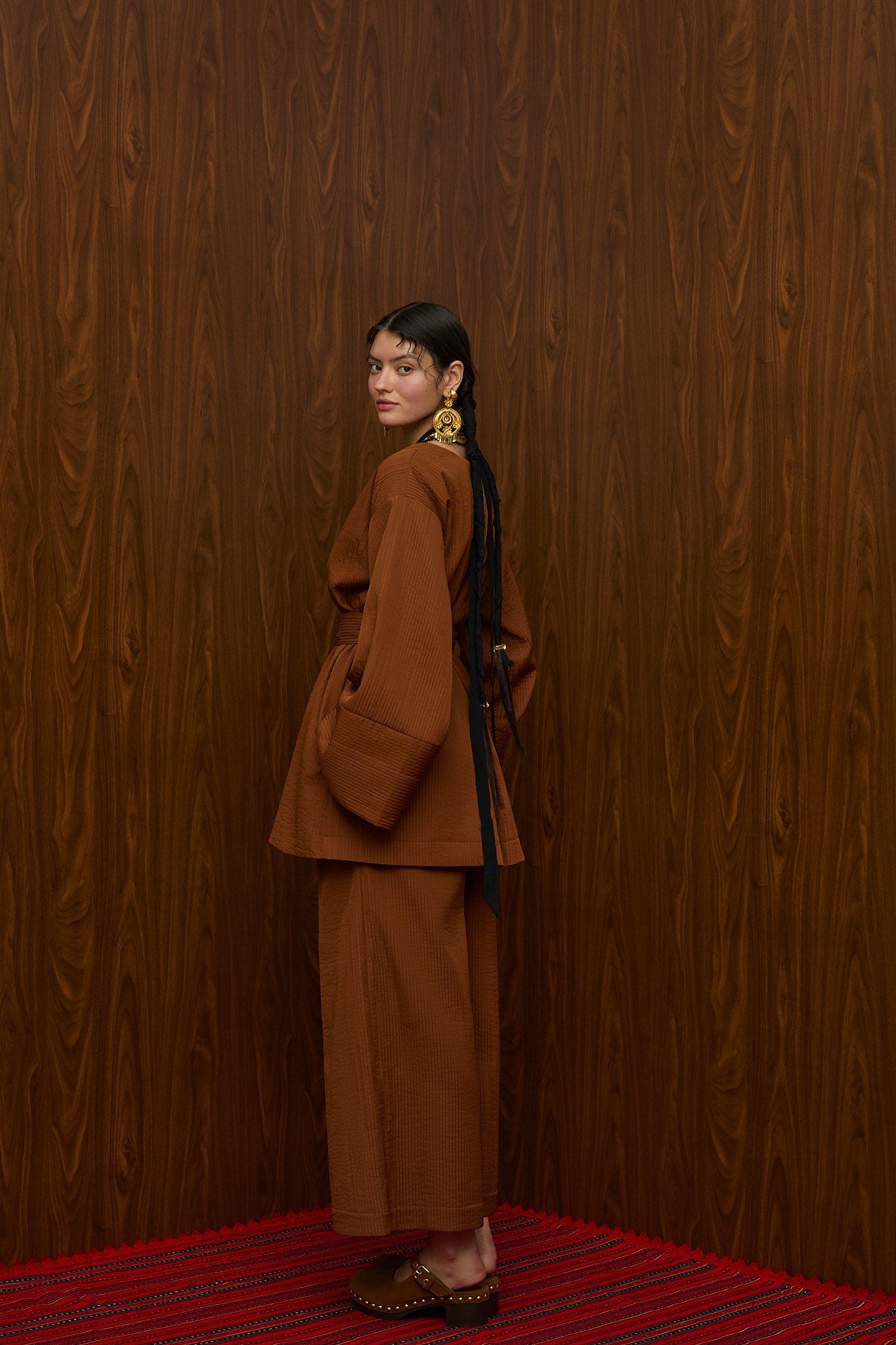 HRAMI KIMONO (BROWN PLISSE)