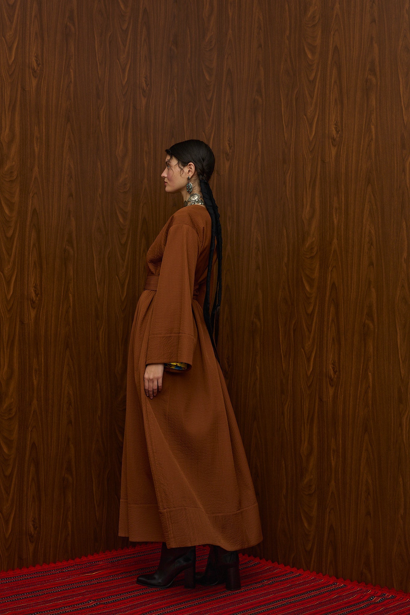VELENTZA OVERCOAT (BROWN PLISSE)