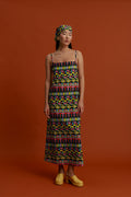 LITHI Maxi Dress(Pyrgousika Multi Black)