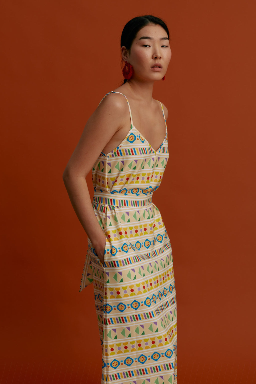 MARKELLA Maxi Dress(Pyrgousika Multi Beige)