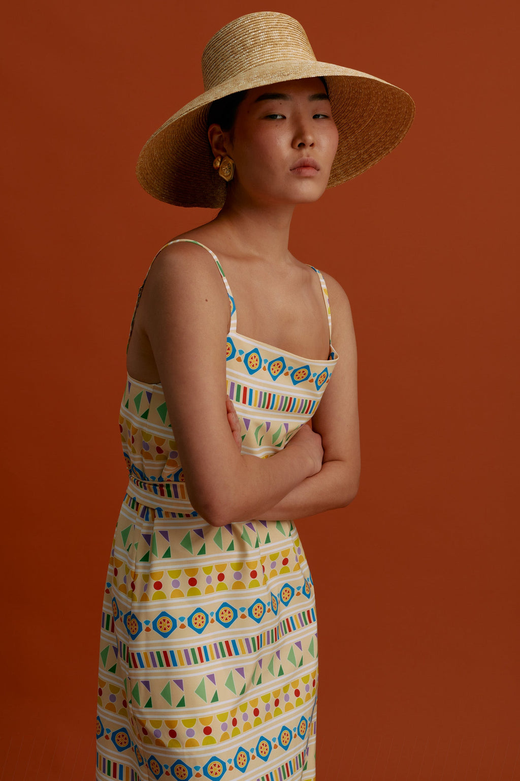 LITHI Maxi Dress (Pyrgousika Multi Beige)