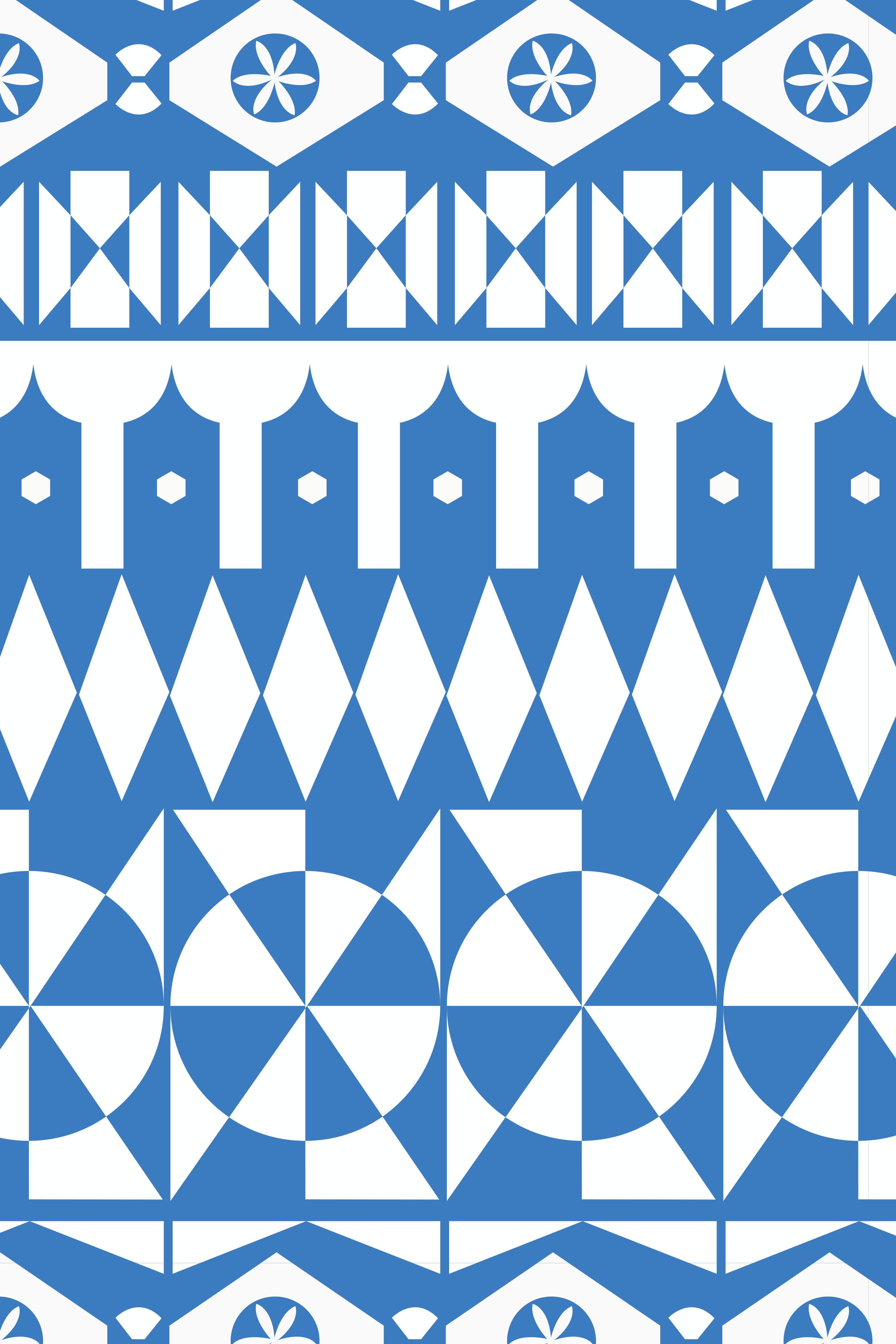 VOLISSOS Pants (White motifs blue)