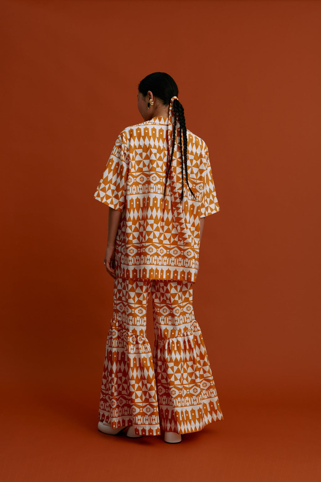 ANAVATOS Pants (White motifs orange)