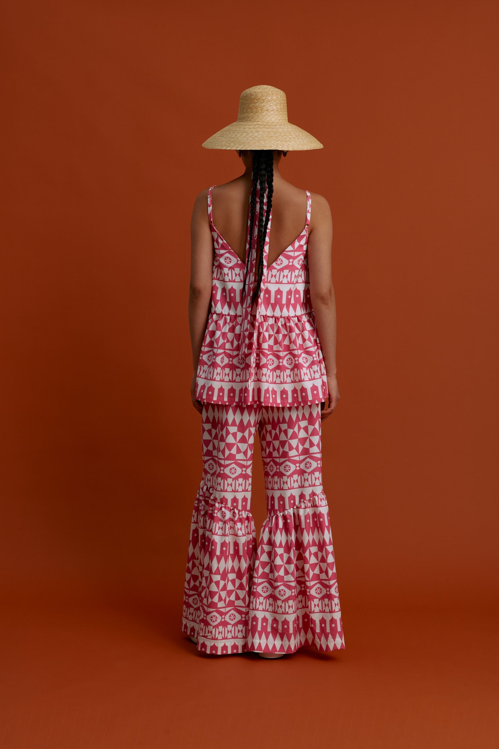 ANAVATOS Pants (White motifs pink)