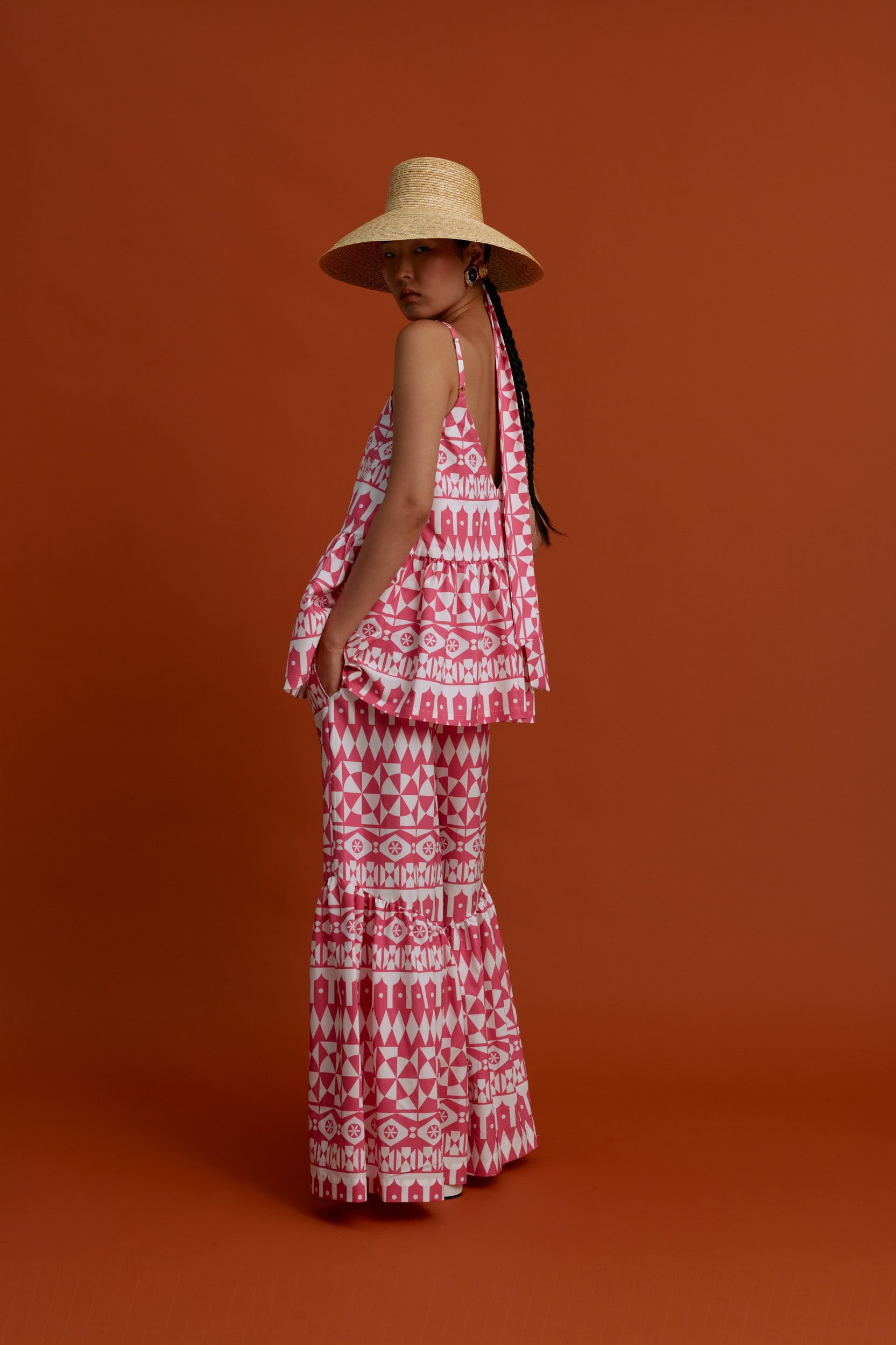 ANAVATOS Pants (White motifs pink)