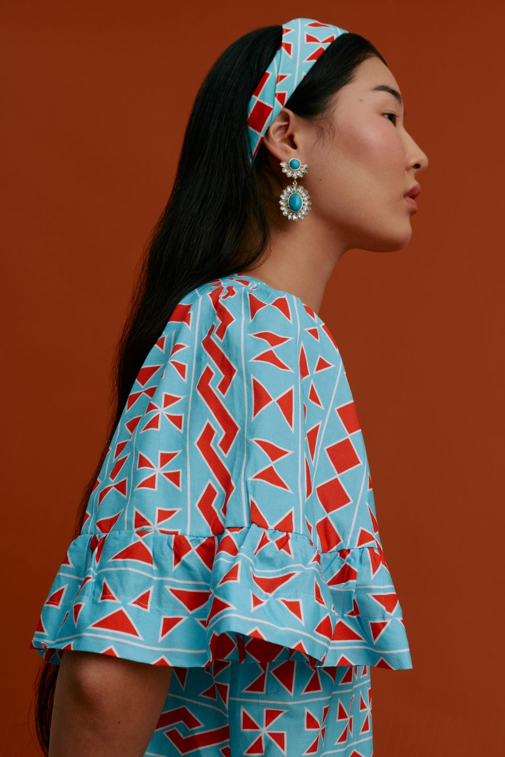 MAVRA VOLIA Maxi Dress (Pyrgousika Turquoise base)