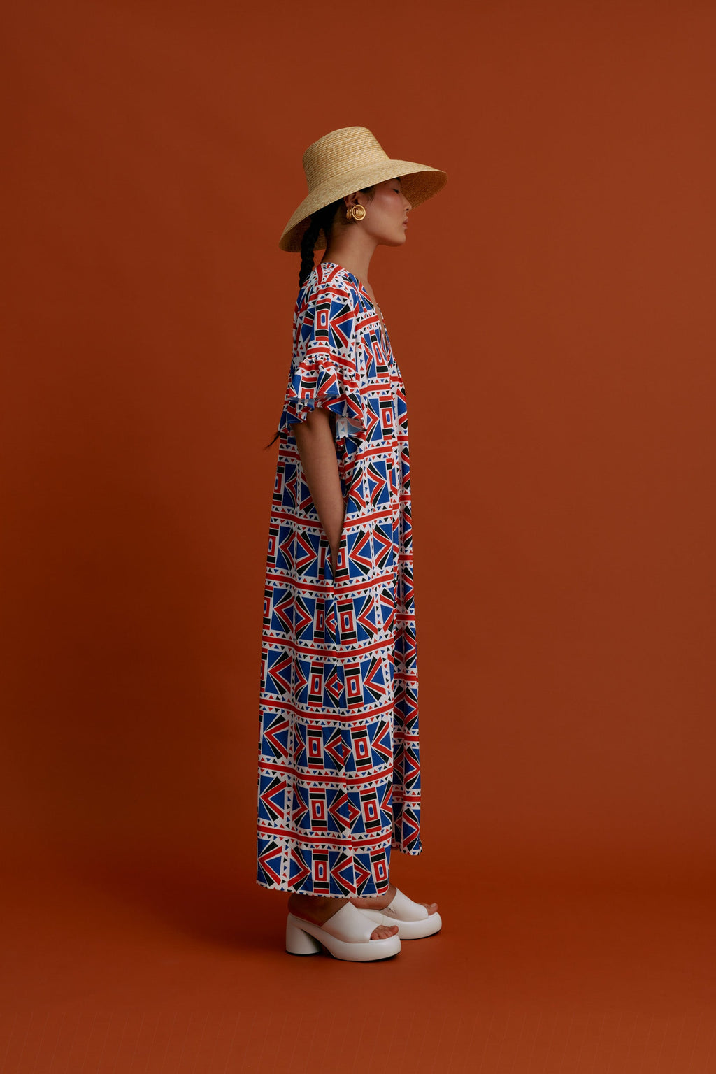 LILIKAS Maxi Dress (Pyrgousika Deconstructed red/blue)