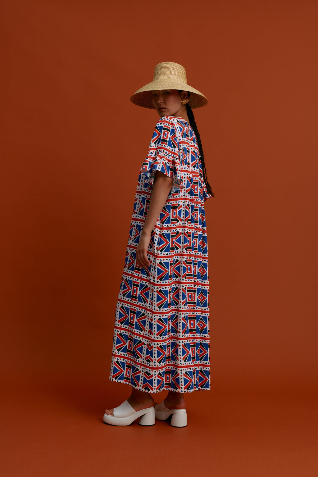 LILIKAS Maxi Dress (Pyrgousika Deconstructed red/blue)