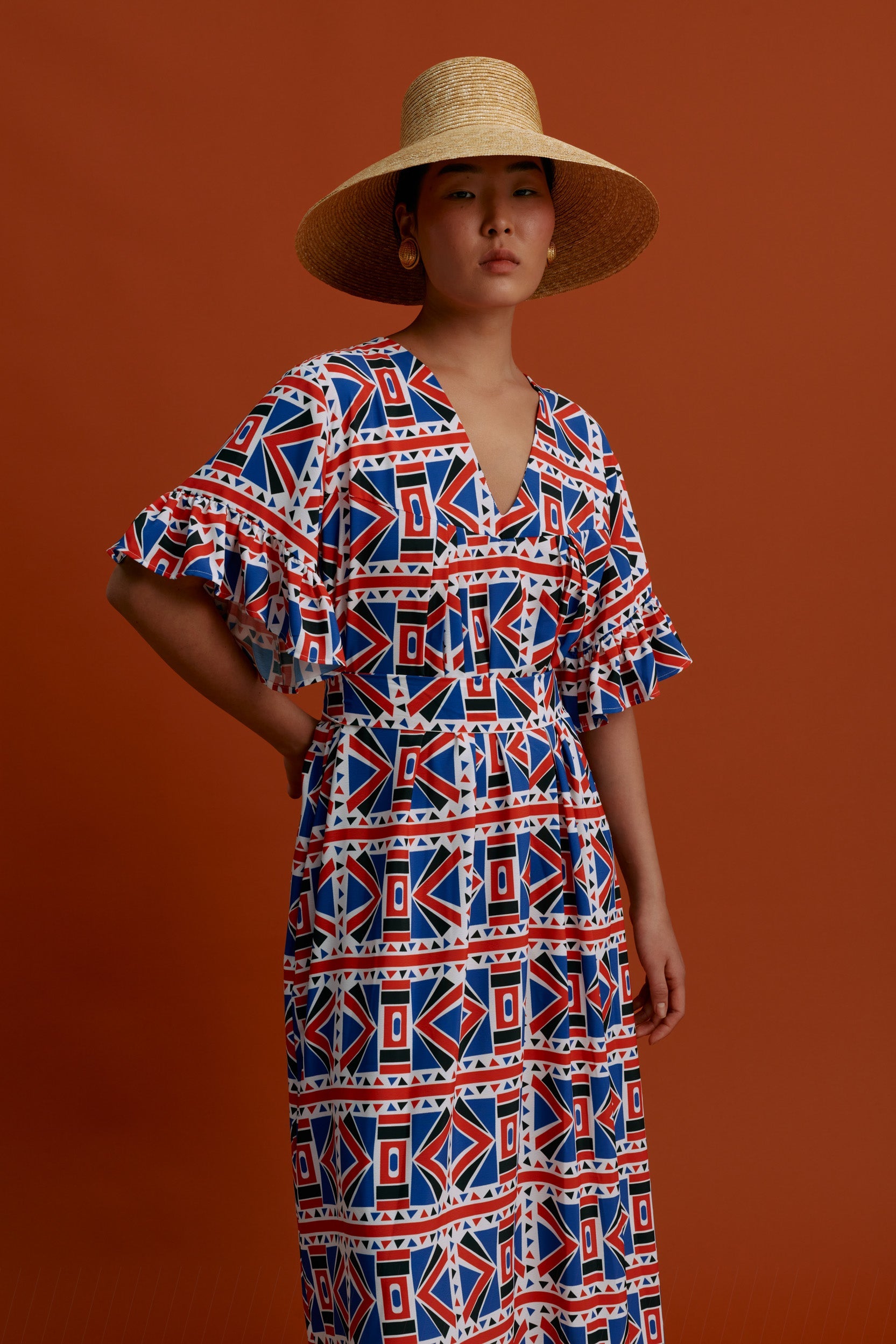 LILIKAS Maxi Dress (Pyrgousika Deconstructed red/blue)