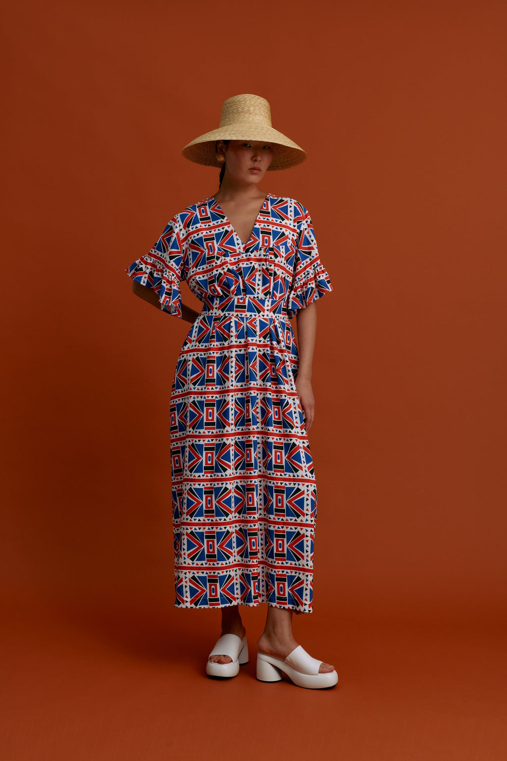 LILIKAS Maxi Dress (Pyrgousika Deconstructed red/blue)