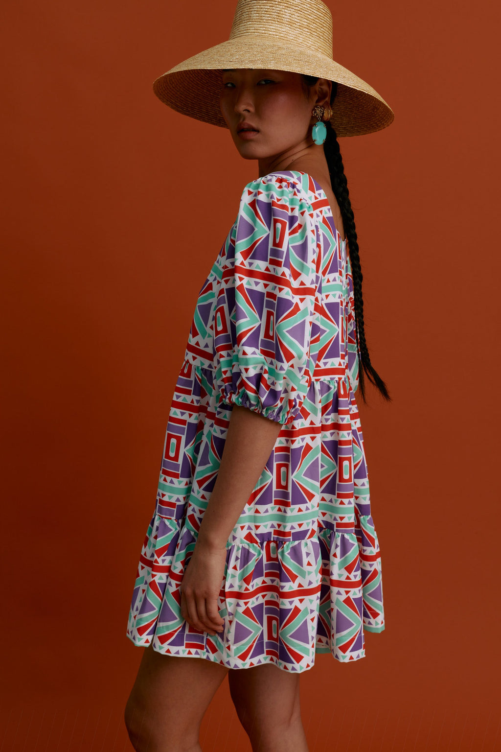 PITIOS Mini Dress (Pyrgousika Deconstructed purple/red)