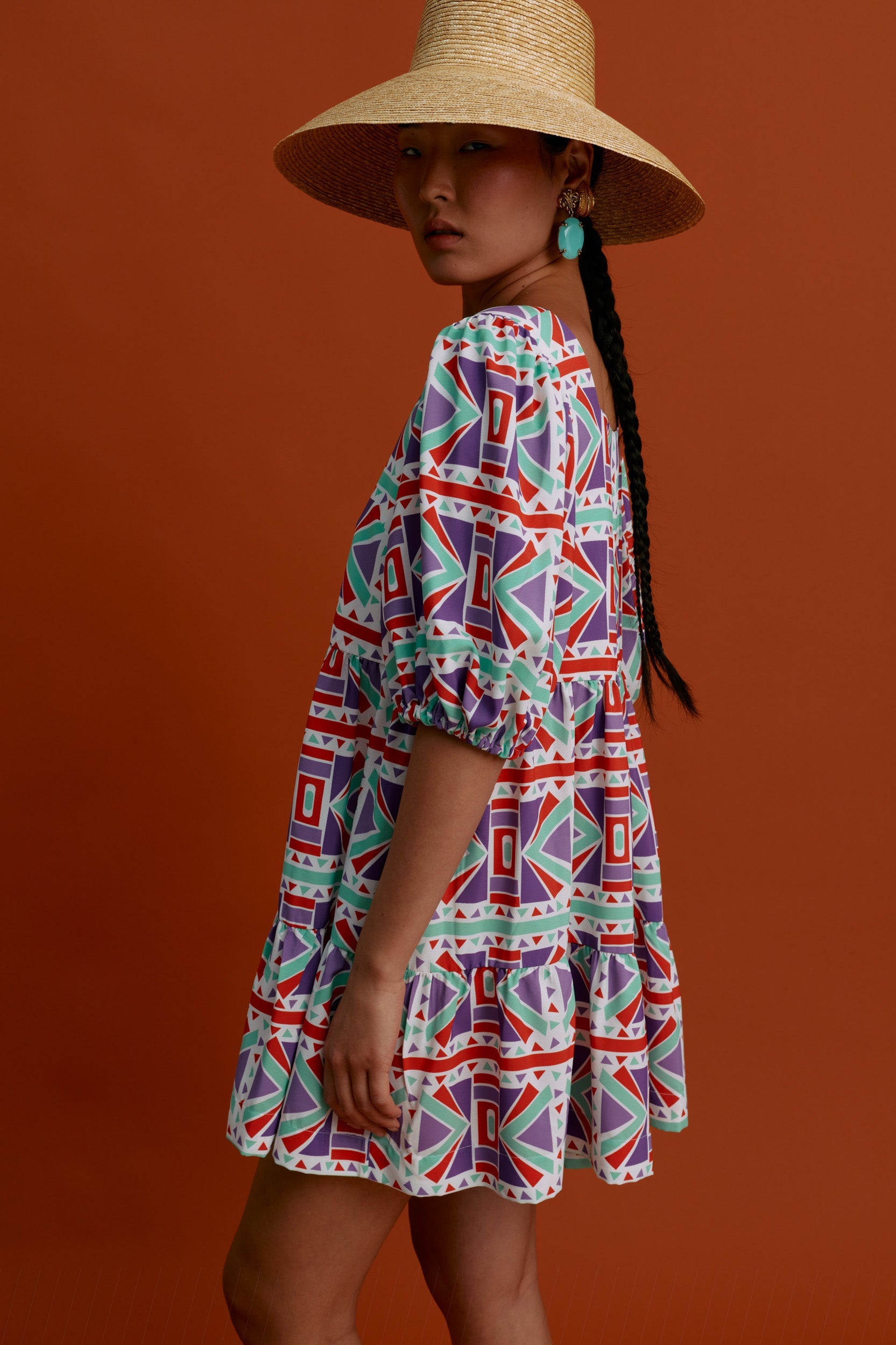 PITIOS Mini Dress (Pyrgousika Deconstructed purple/red)