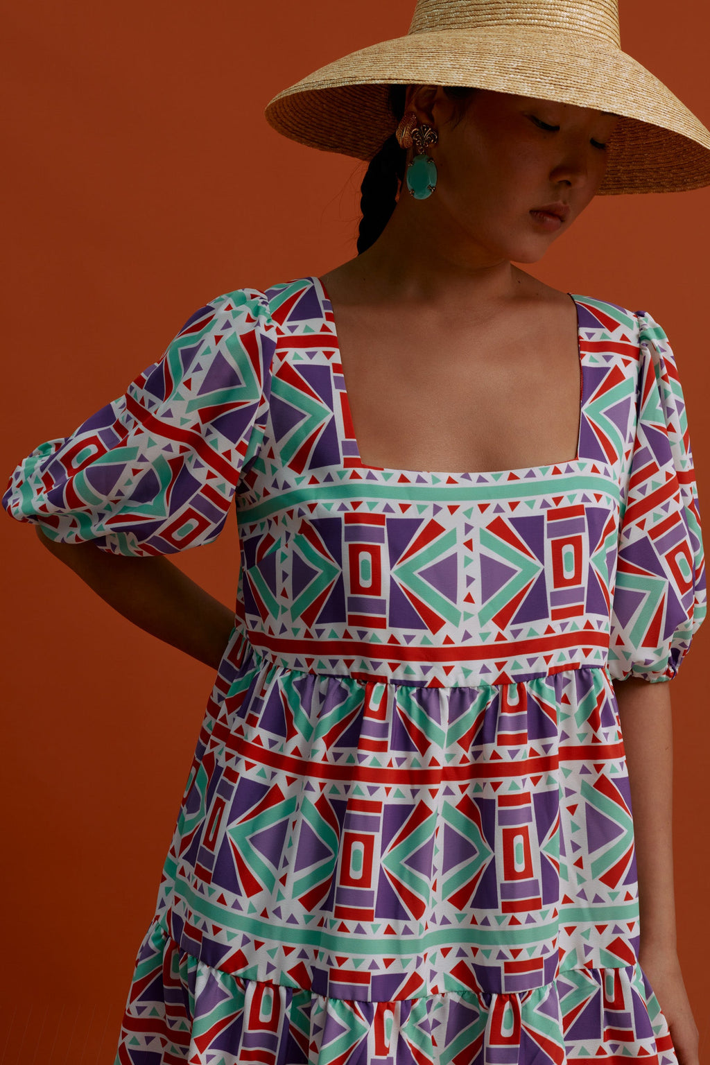 PITIOS Mini Dress (Pyrgousika Deconstructed purple/red)