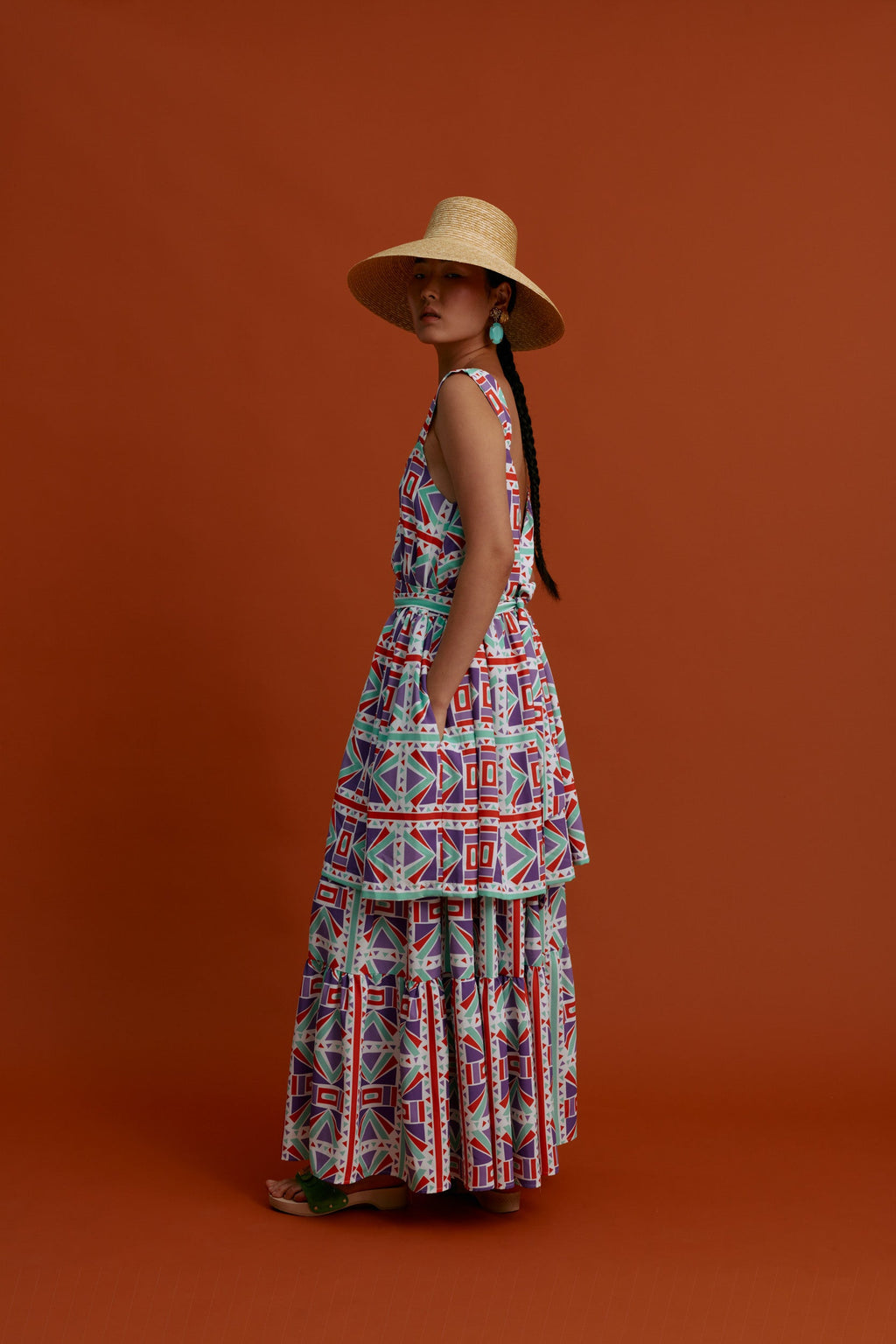 DYNAMI Maxi Skirt (Pyrgousika Deconstructed purple/red)
