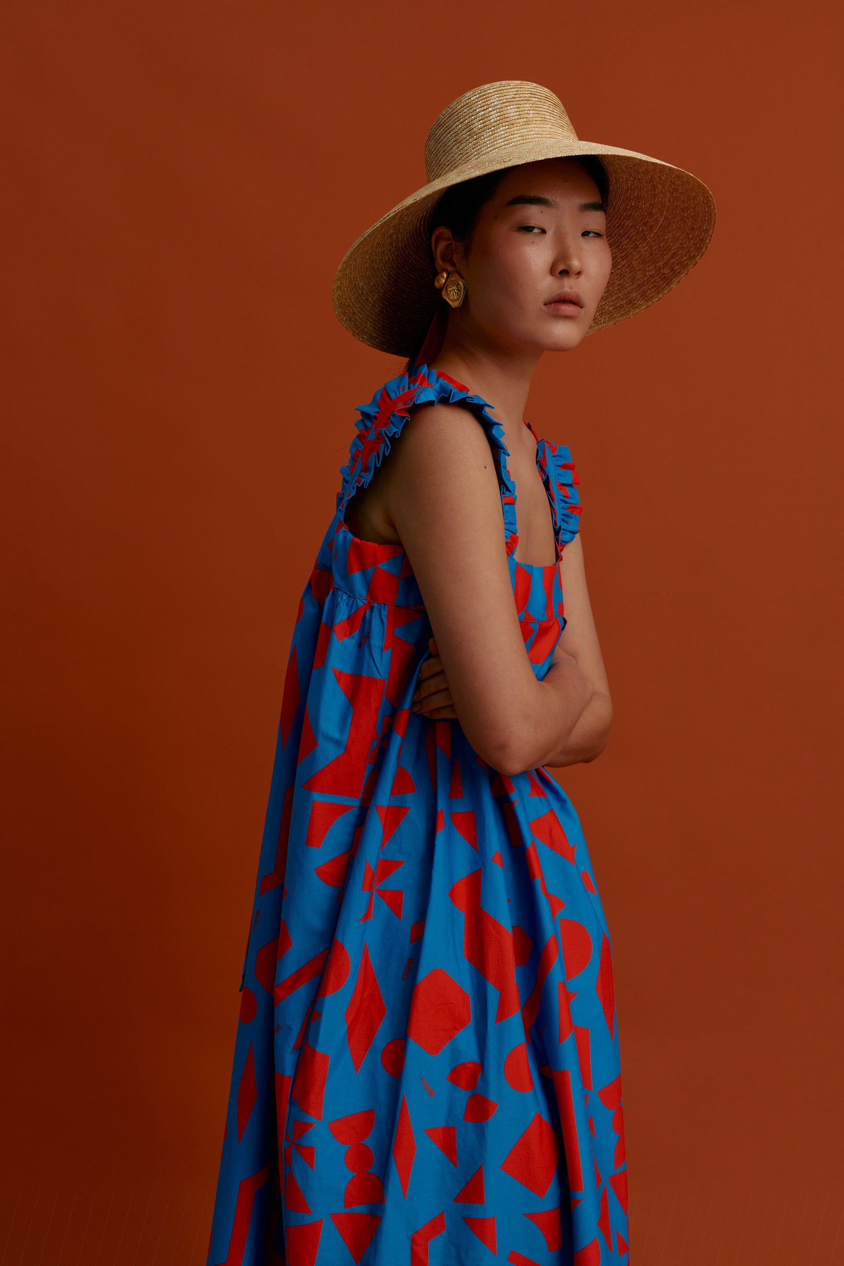 VROULIDIA Maxi Dress (Pyrgousika logo in blue)