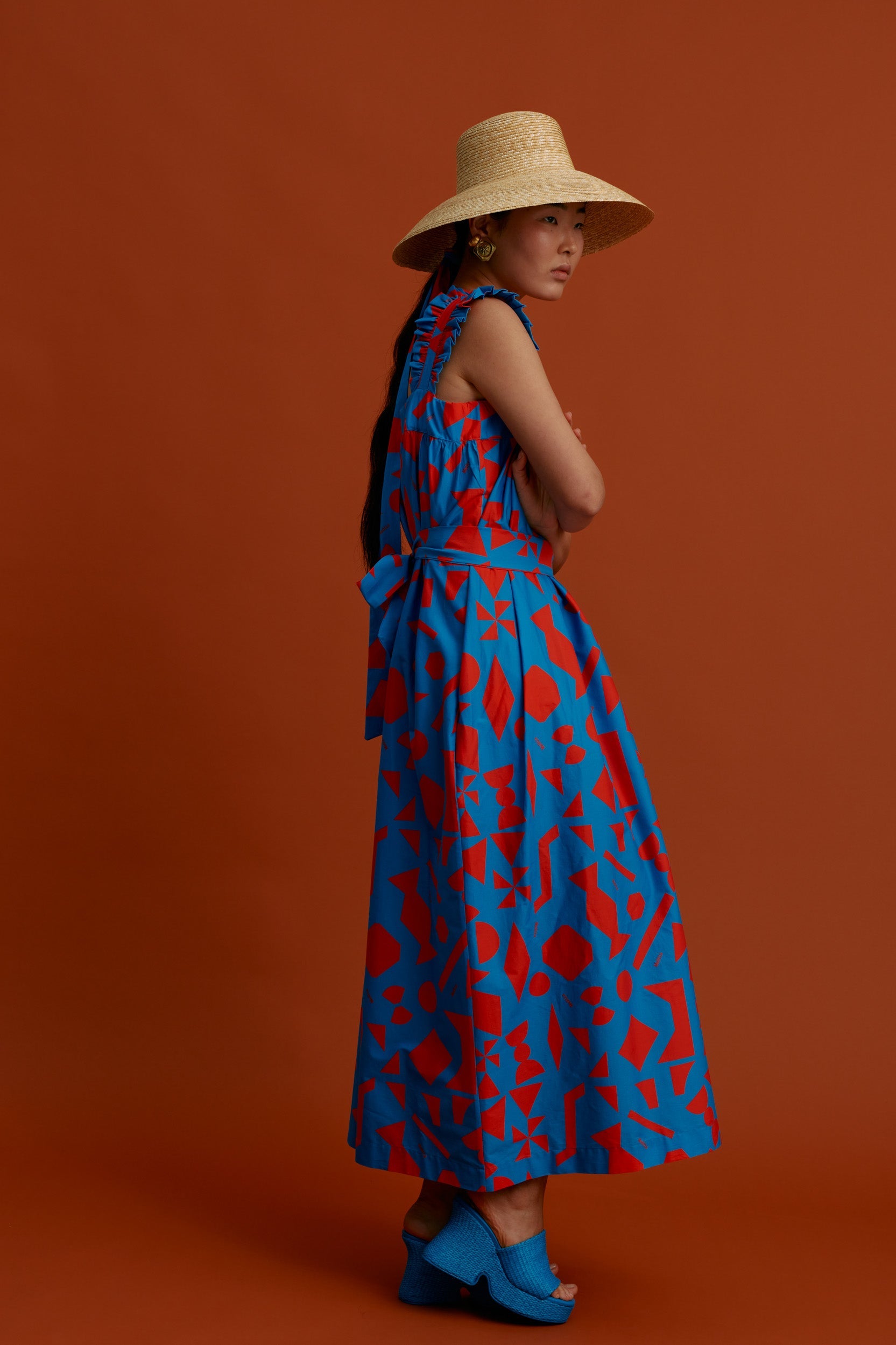 VROULIDIA Maxi Dress (Pyrgousika logo in blue)