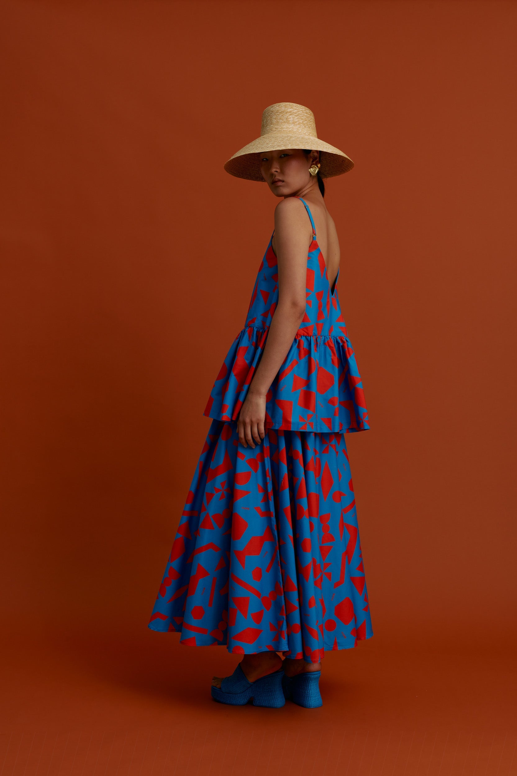 VIKI Maxi Skirt (Pyrgousika logo blue)
