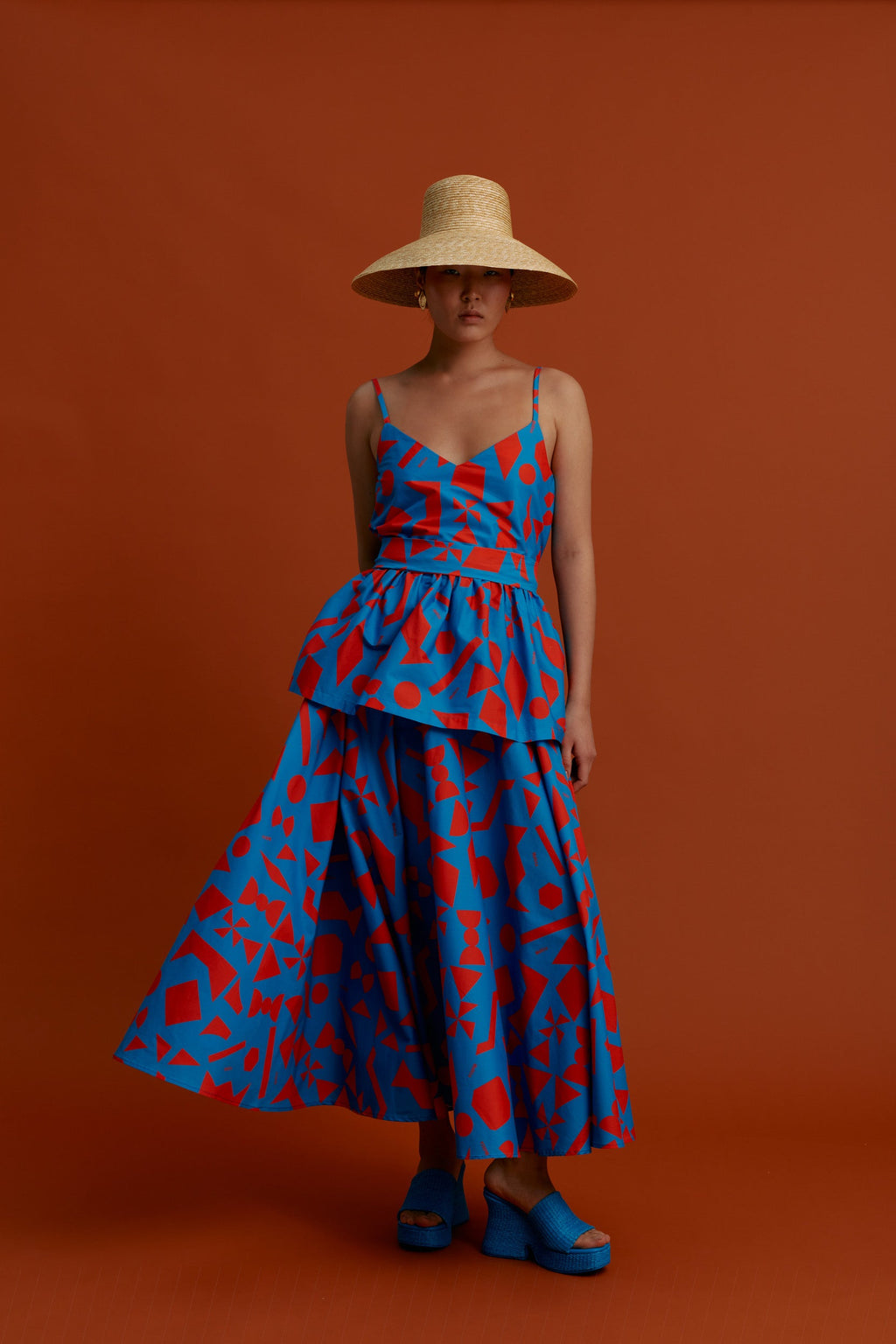 VIKI Maxi Skirt (Pyrgousika logo blue)