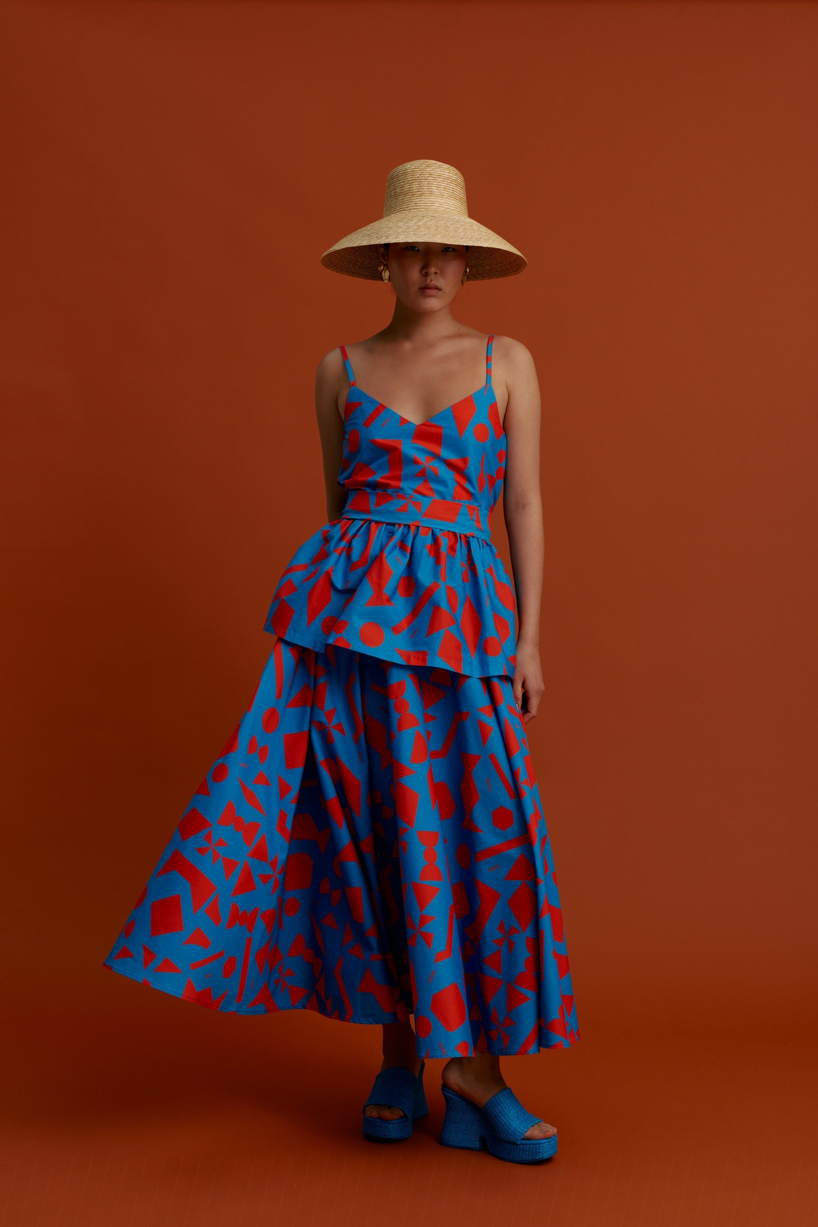 VIKI Maxi Skirt (Pyrgousika logo blue)