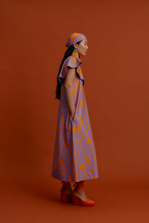 AGIASMATA Maxi Dress (Pyrgousika logo in purple)