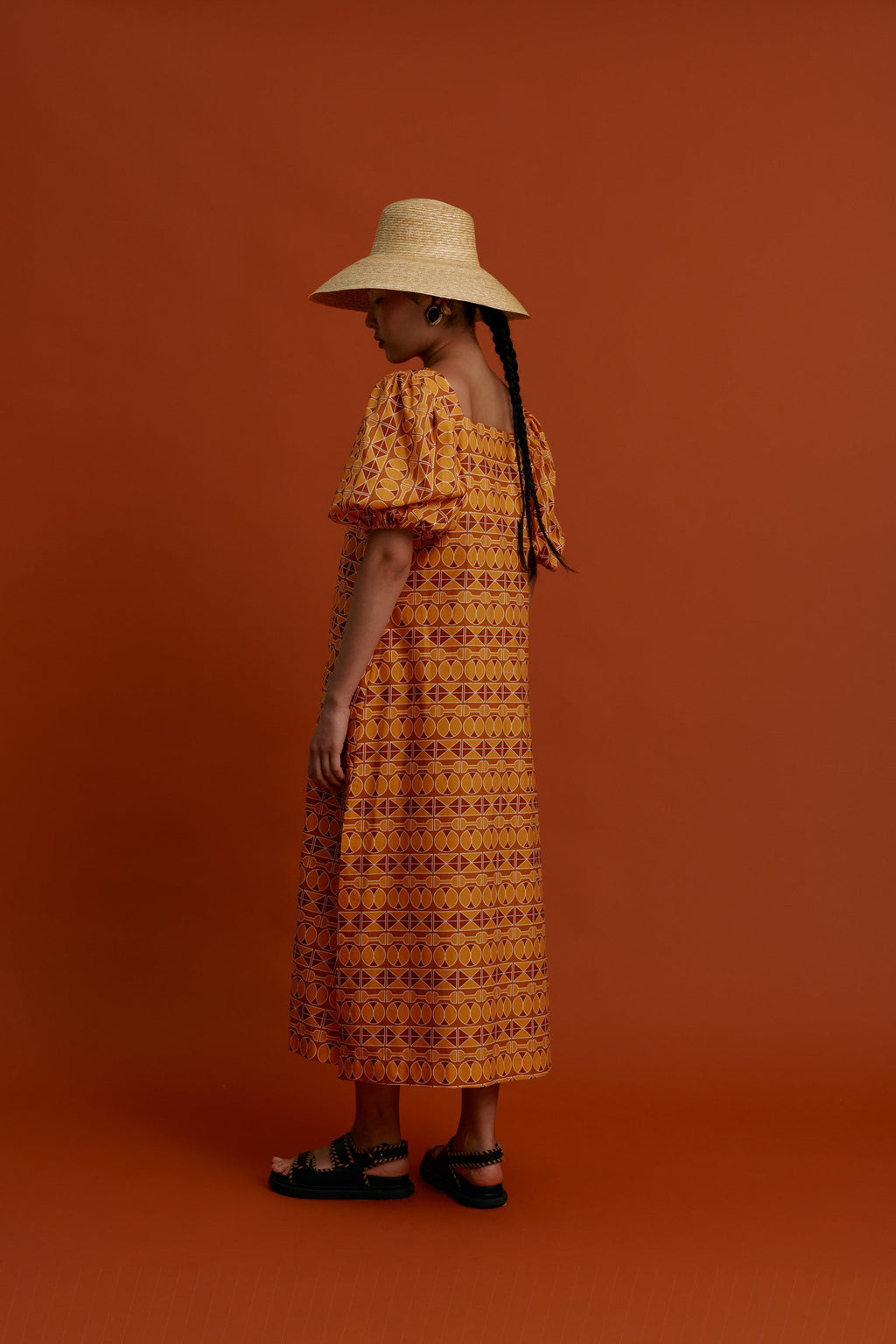 KALAMOTI Maxi Dress (Pyrgousika brown/orange)