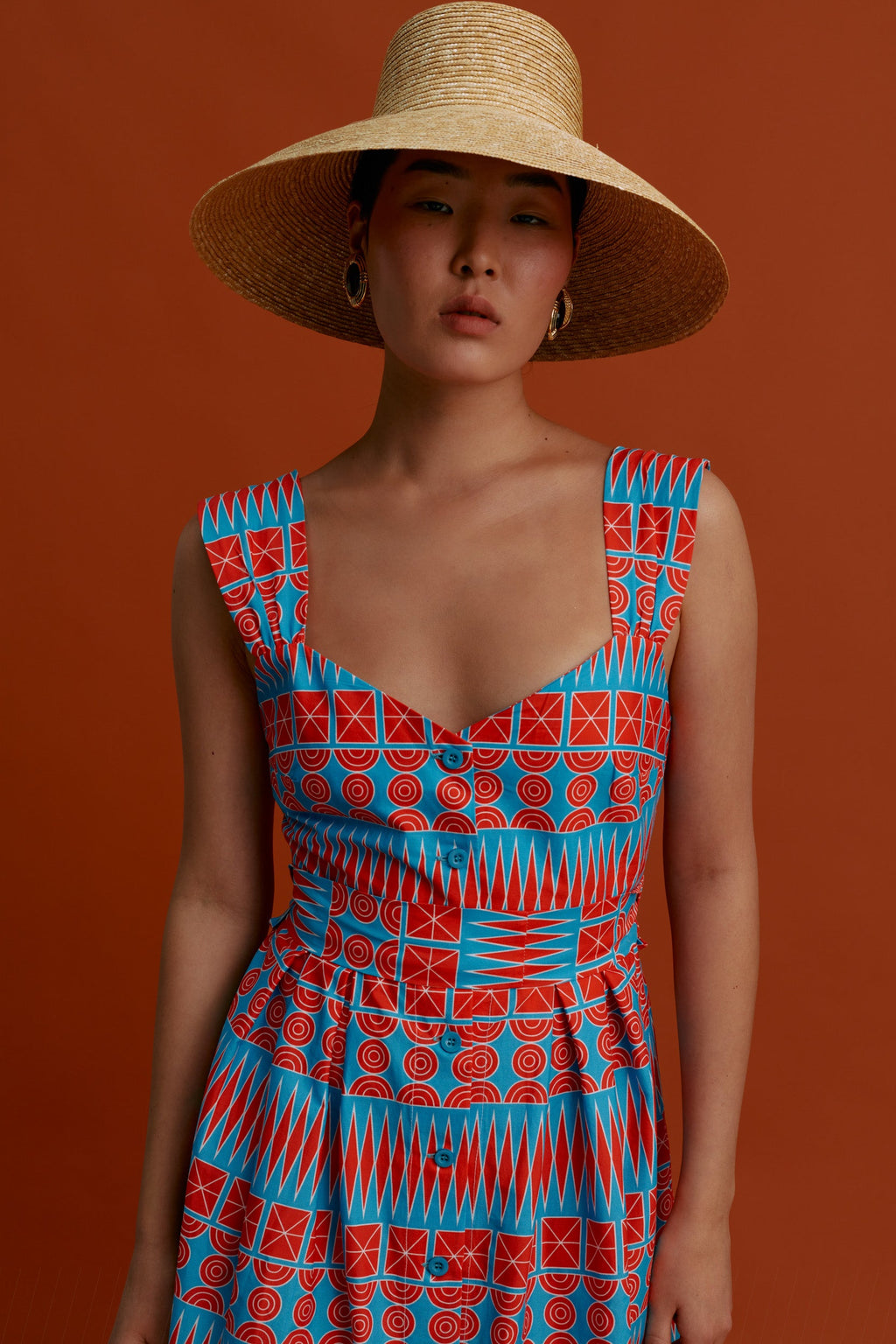 KARDAMYLA Maxi Dress (Pyrgousika in a row blue/red)