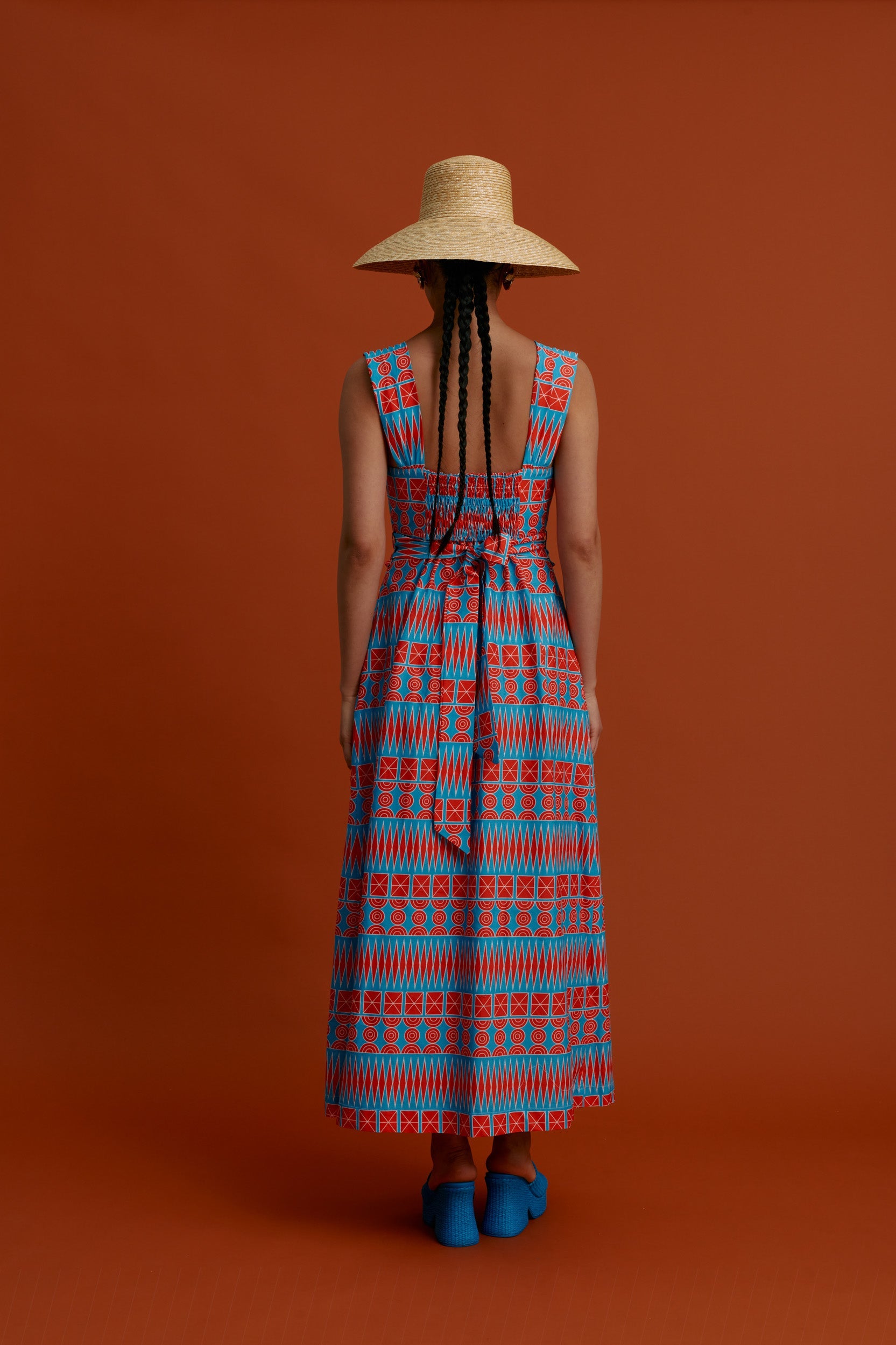 KARDAMYLA Maxi Dress (Pyrgousika in a row blue/red)