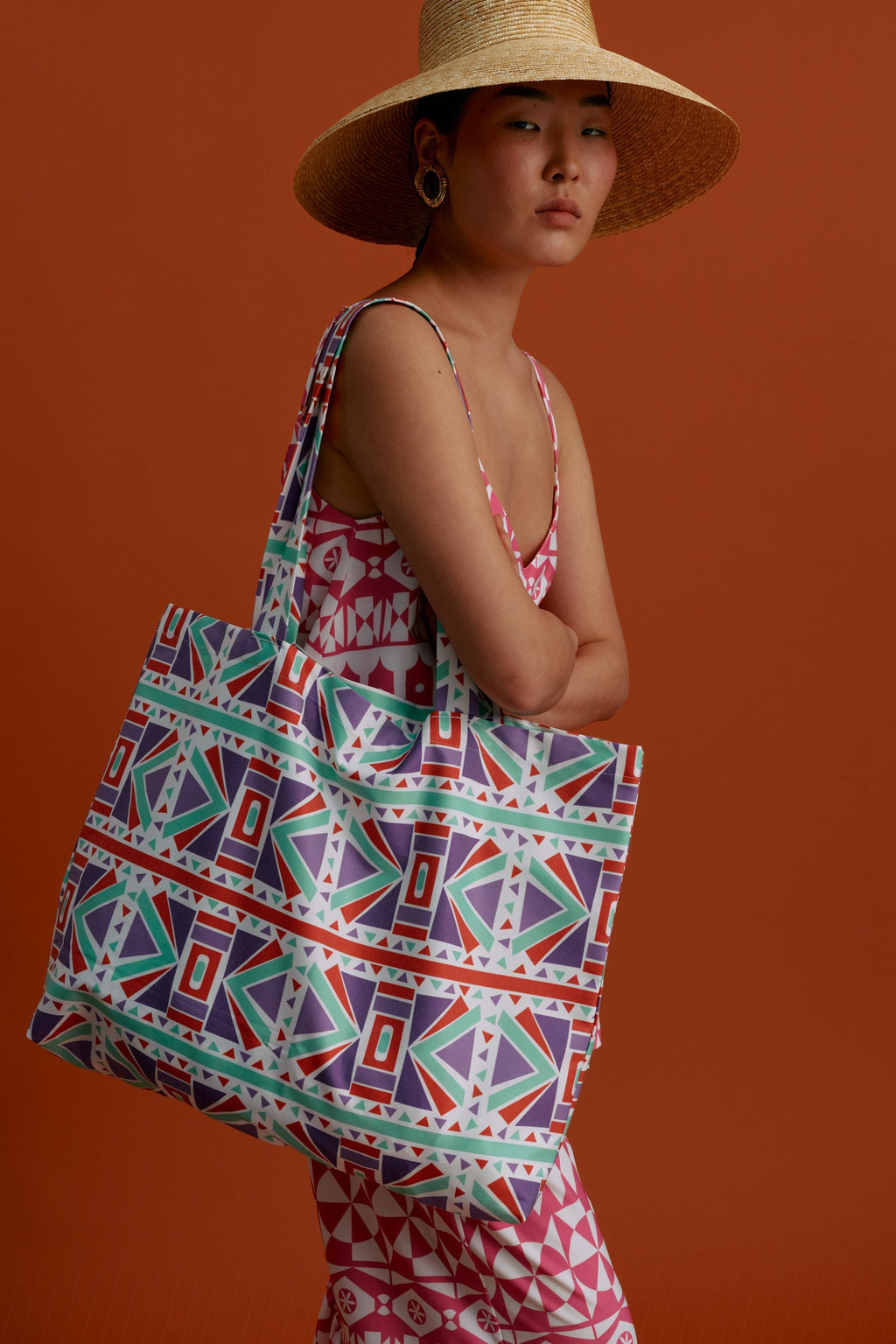 TOTE BAG (Pyrgousika Deconstructed red/purple)