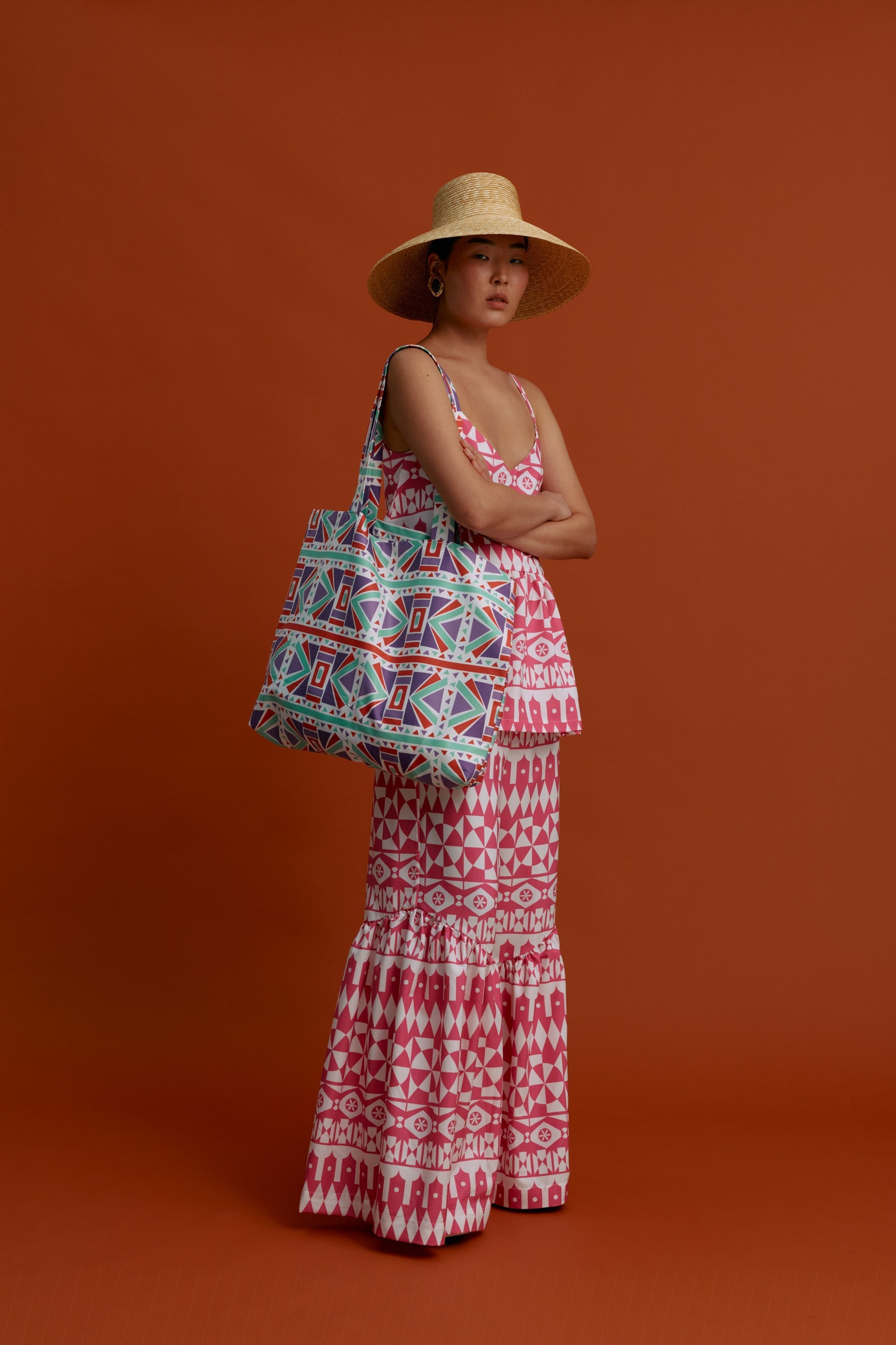 TOTE BAG (Pyrgousika Deconstructed red/purple)