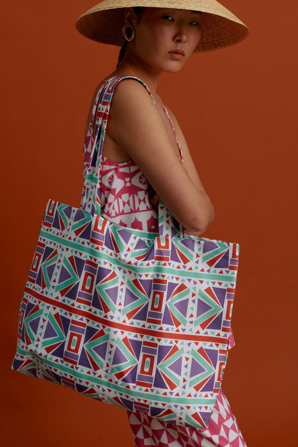 TOTE BAG (Pyrgousika Deconstructed red/purple)