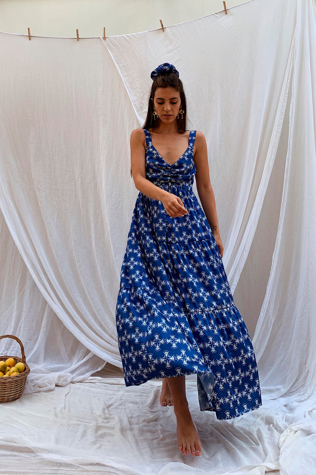 Blue Krinon Dress