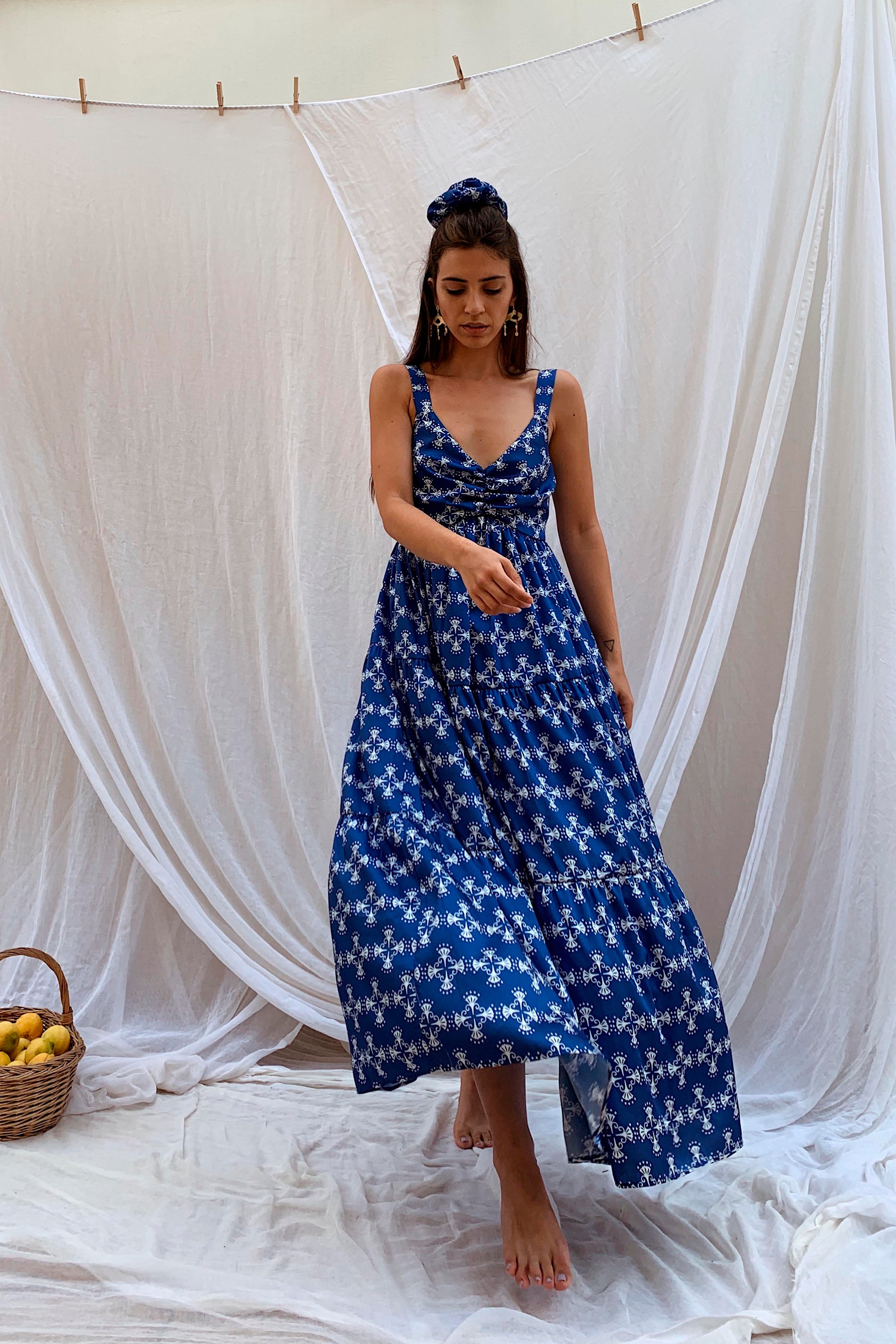Blue Krinon Dress