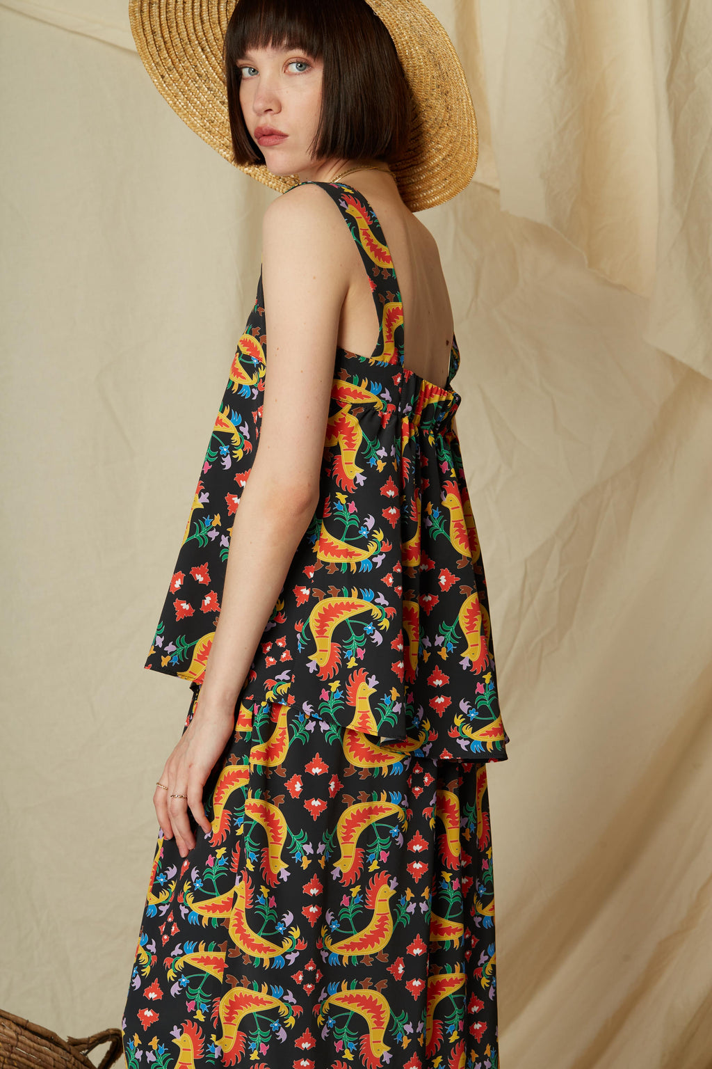 KALAMITSA TOP (Tsalapetinos Black Print)
