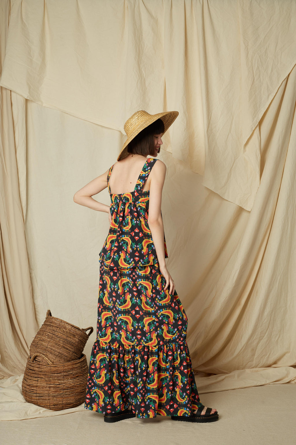 KALAMITSA TOP (Tsalapetinos Black Print)