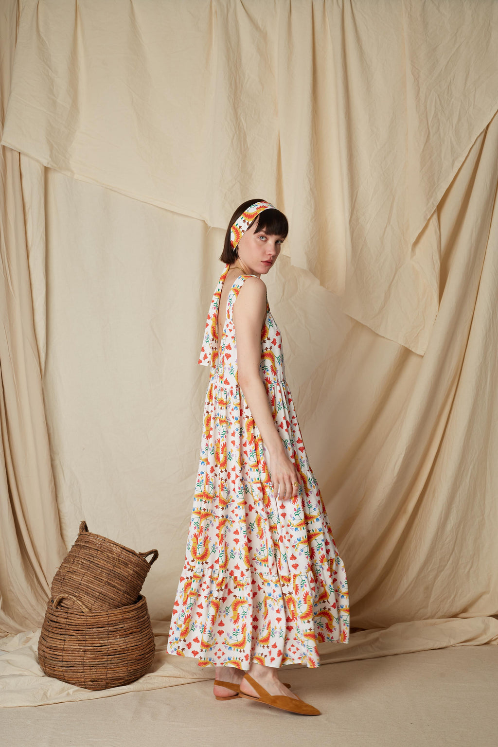 SKYROPOULA MAXI DRESS (Tsalapetinos White Print)