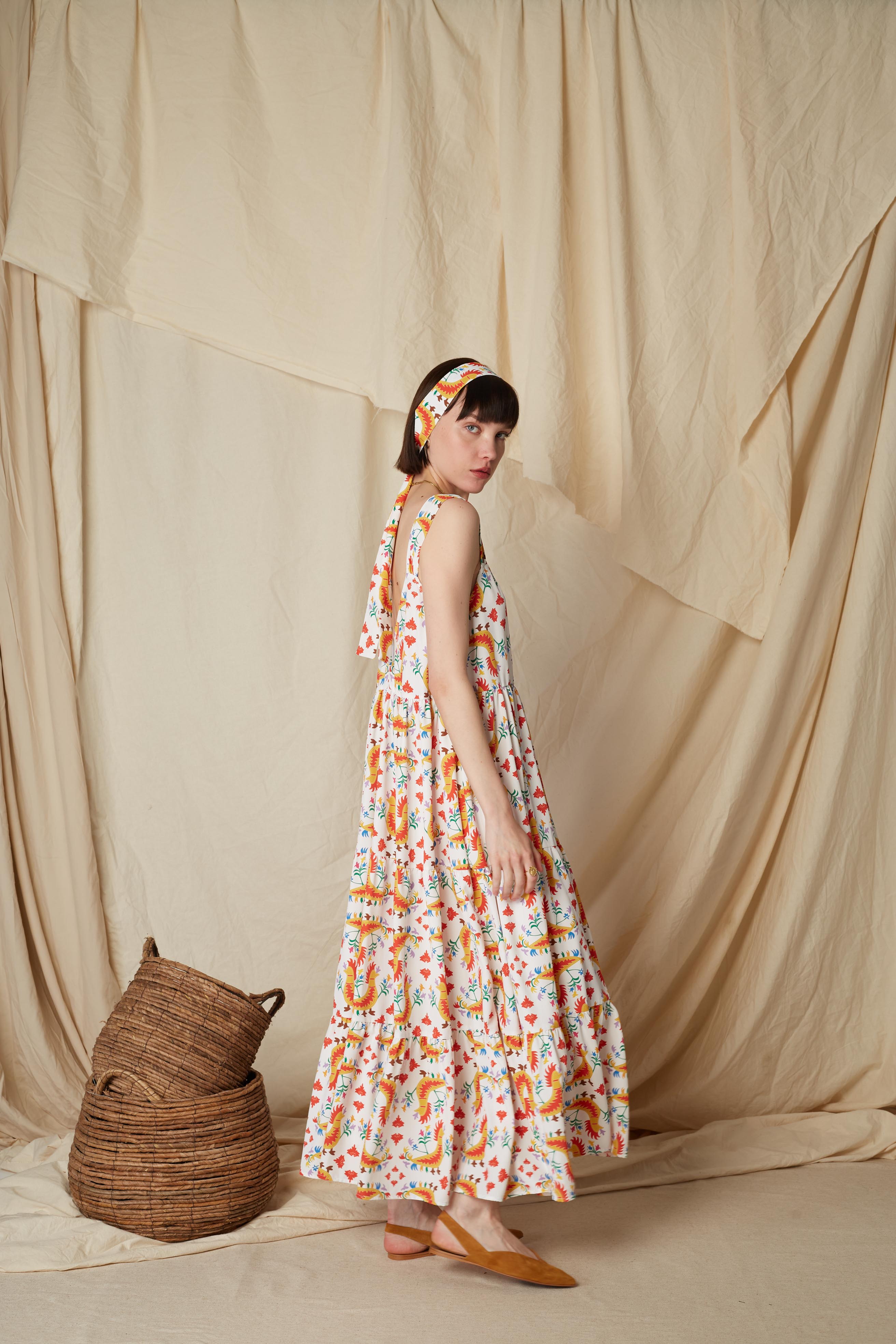 SKYROPOULA MAXI DRESS (Tsalapetinos White Print)