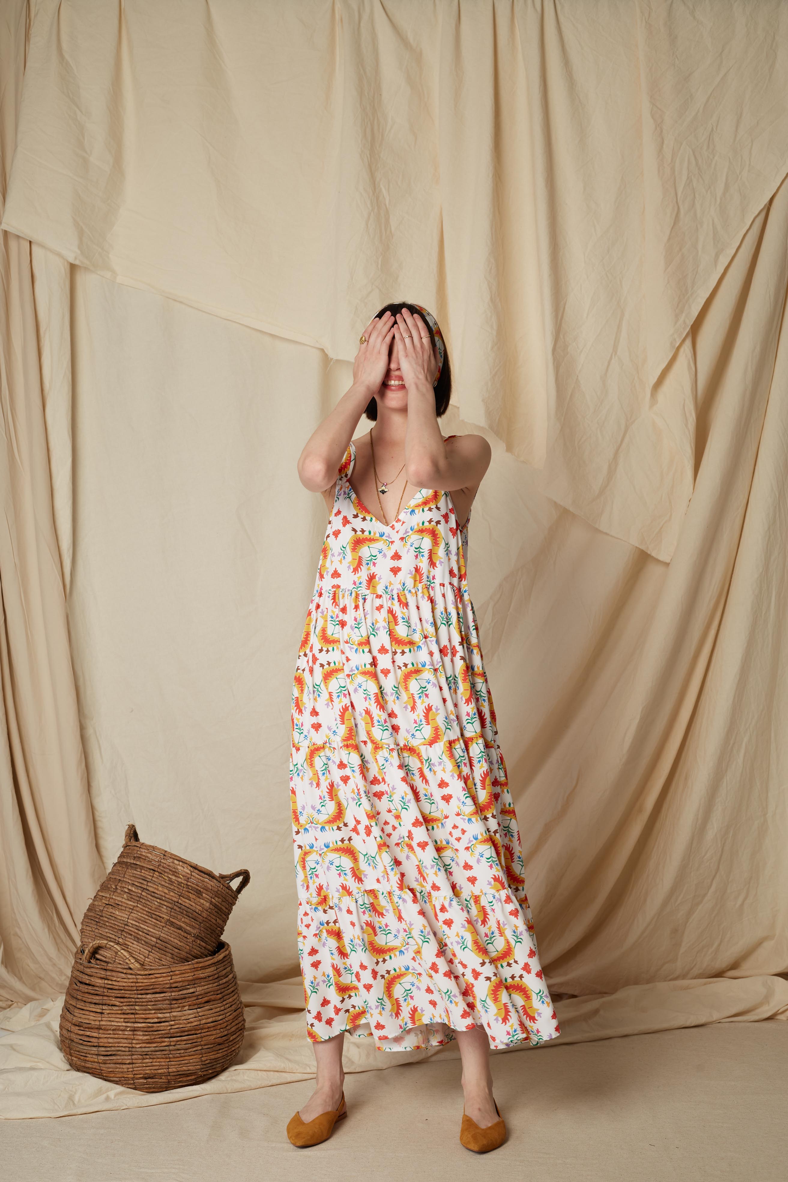 SKYROPOULA MAXI DRESS (Tsalapetinos White Print)