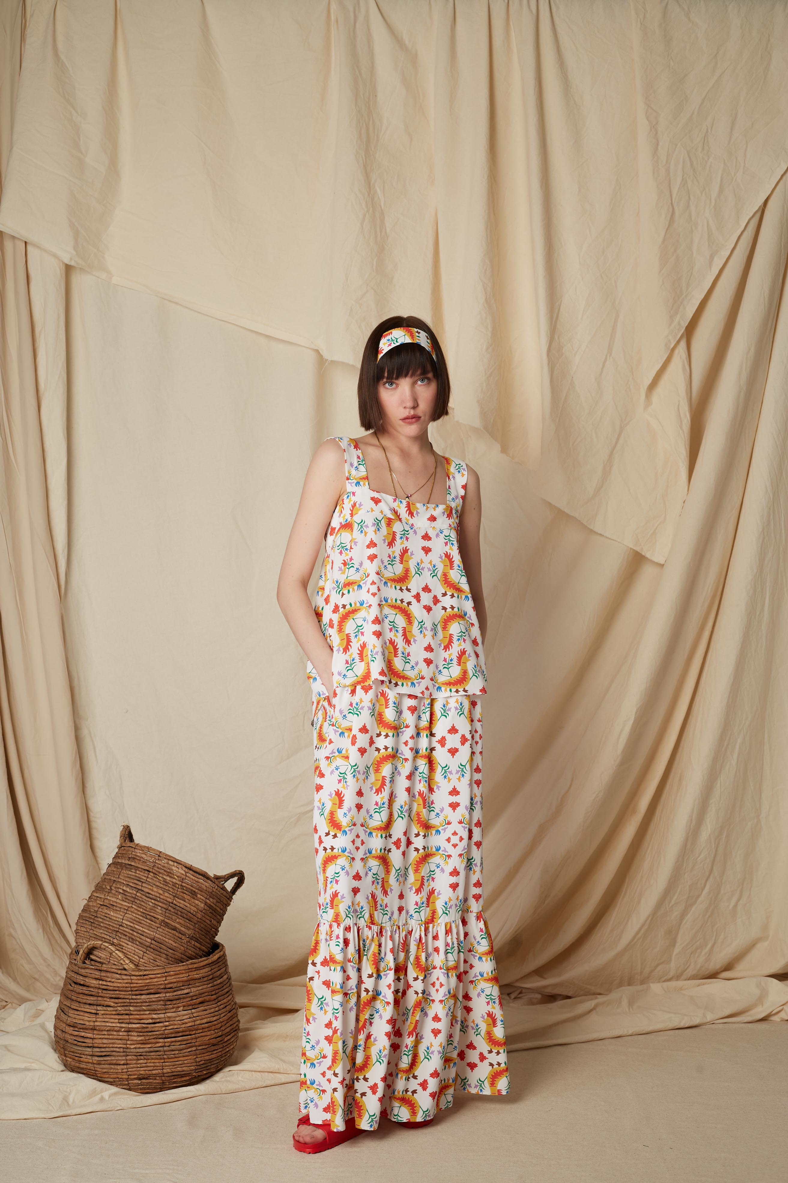 KALAMITSA SKIRT (Tsalapetinos White Print)